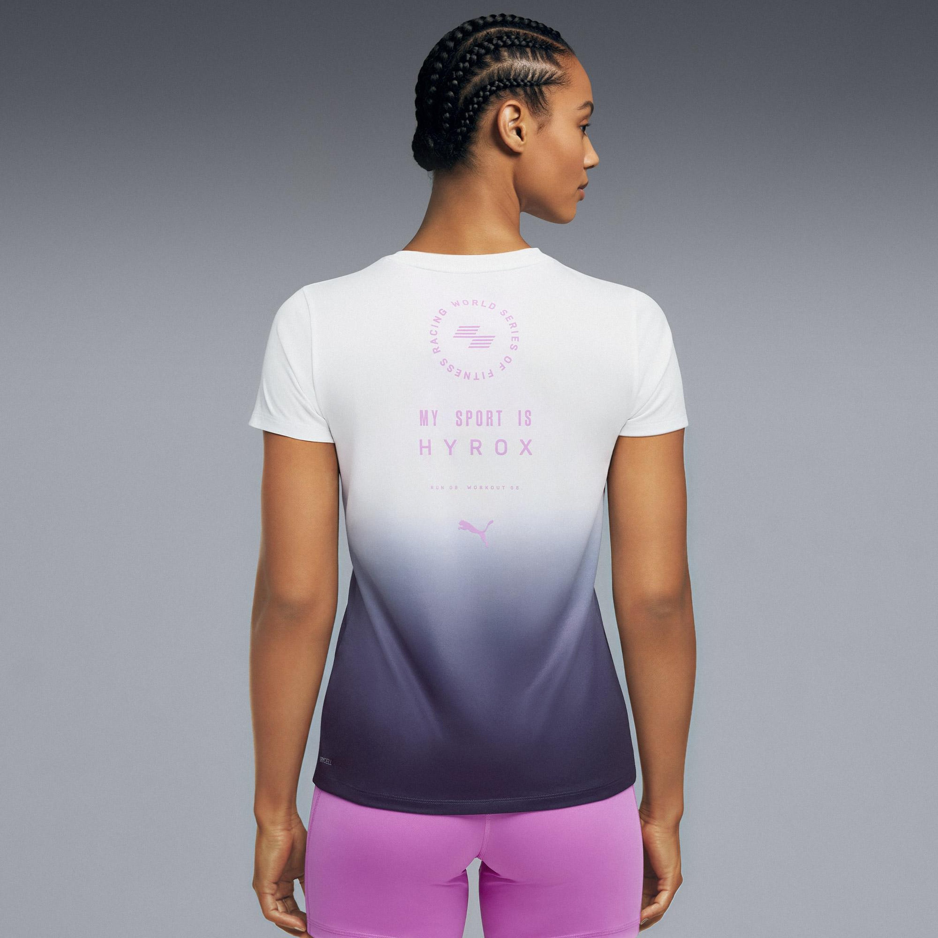 Puma x Hyrox Poly Graphic Kadın Beyaz Antrenman T-Shirt