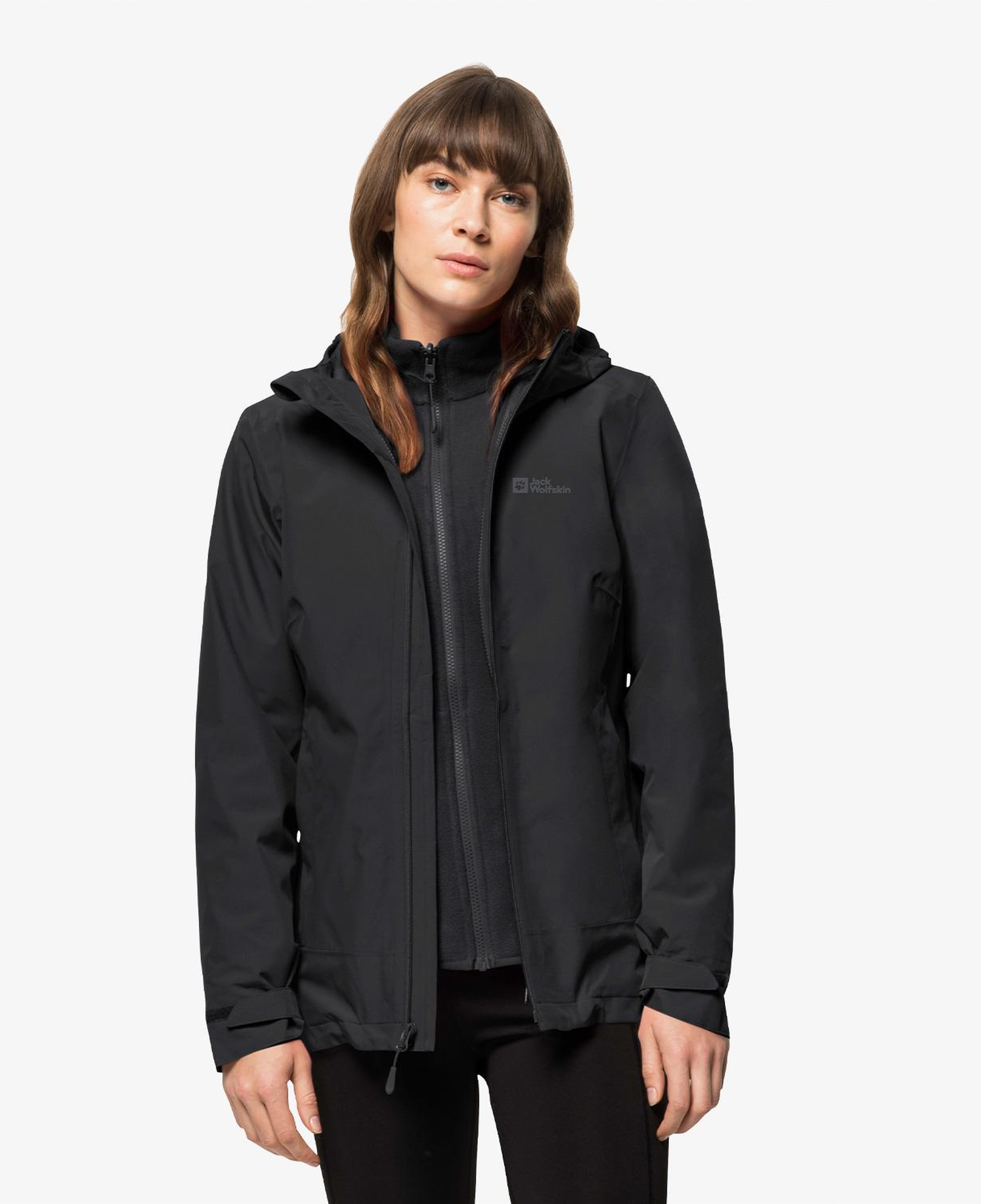 Jack Wolfskin Moonrise 3in1 Outdoor Kadın Siyah Mont
