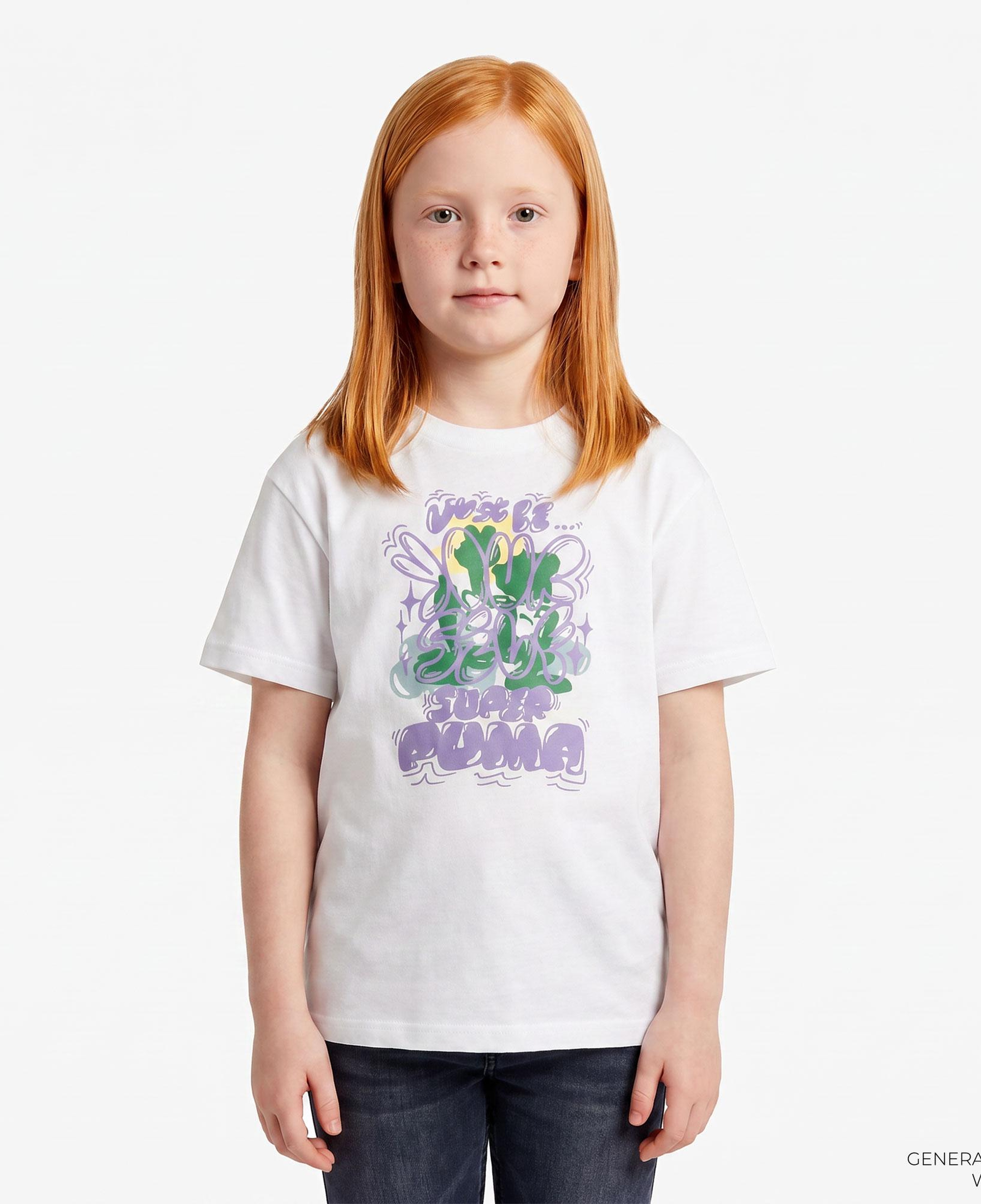 Puma Graphic Super Çocuk Beyaz T-Shirt