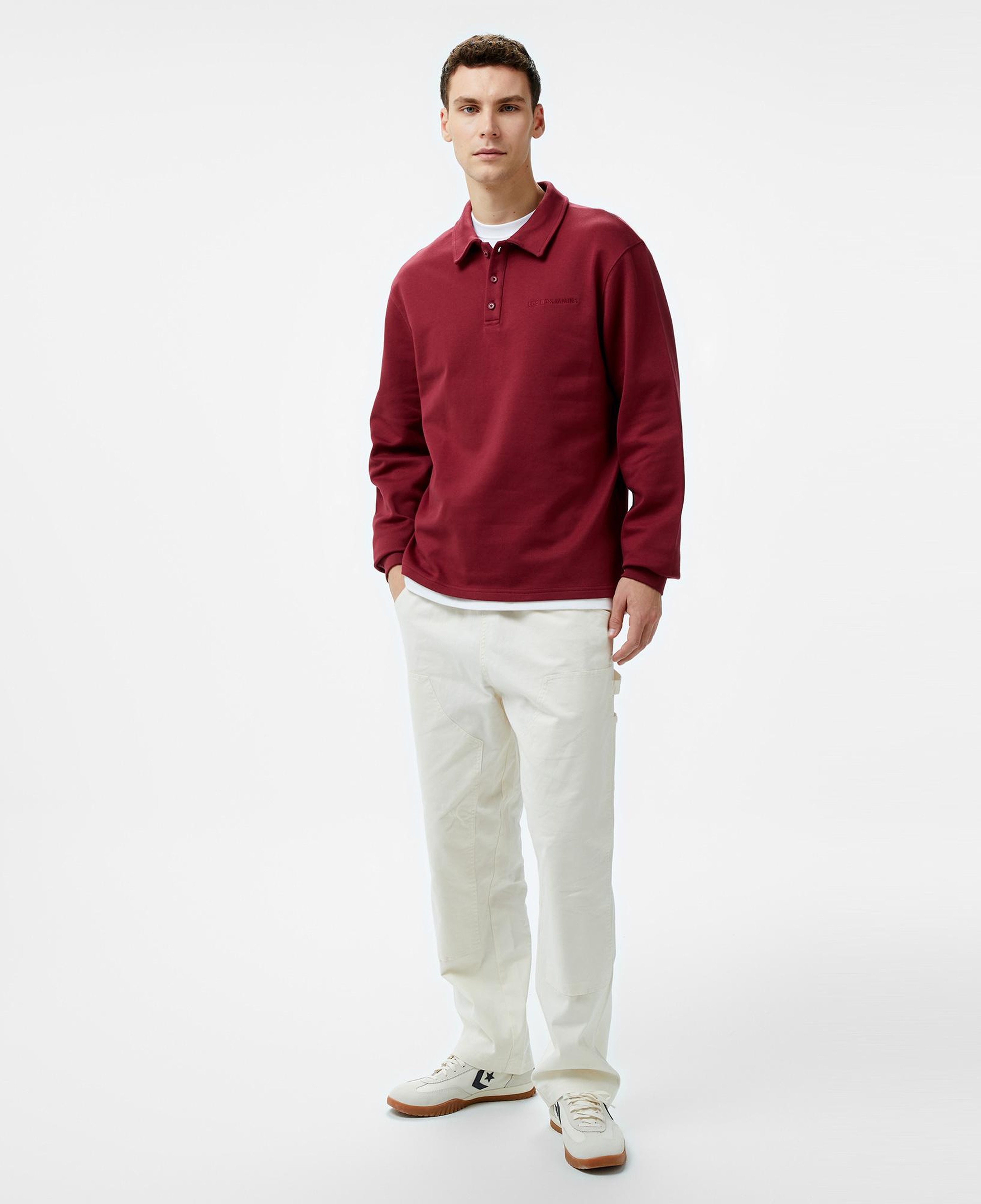 Les Benjamins Long Sleeve Polo 301 Erkek Bordo T-Shirt