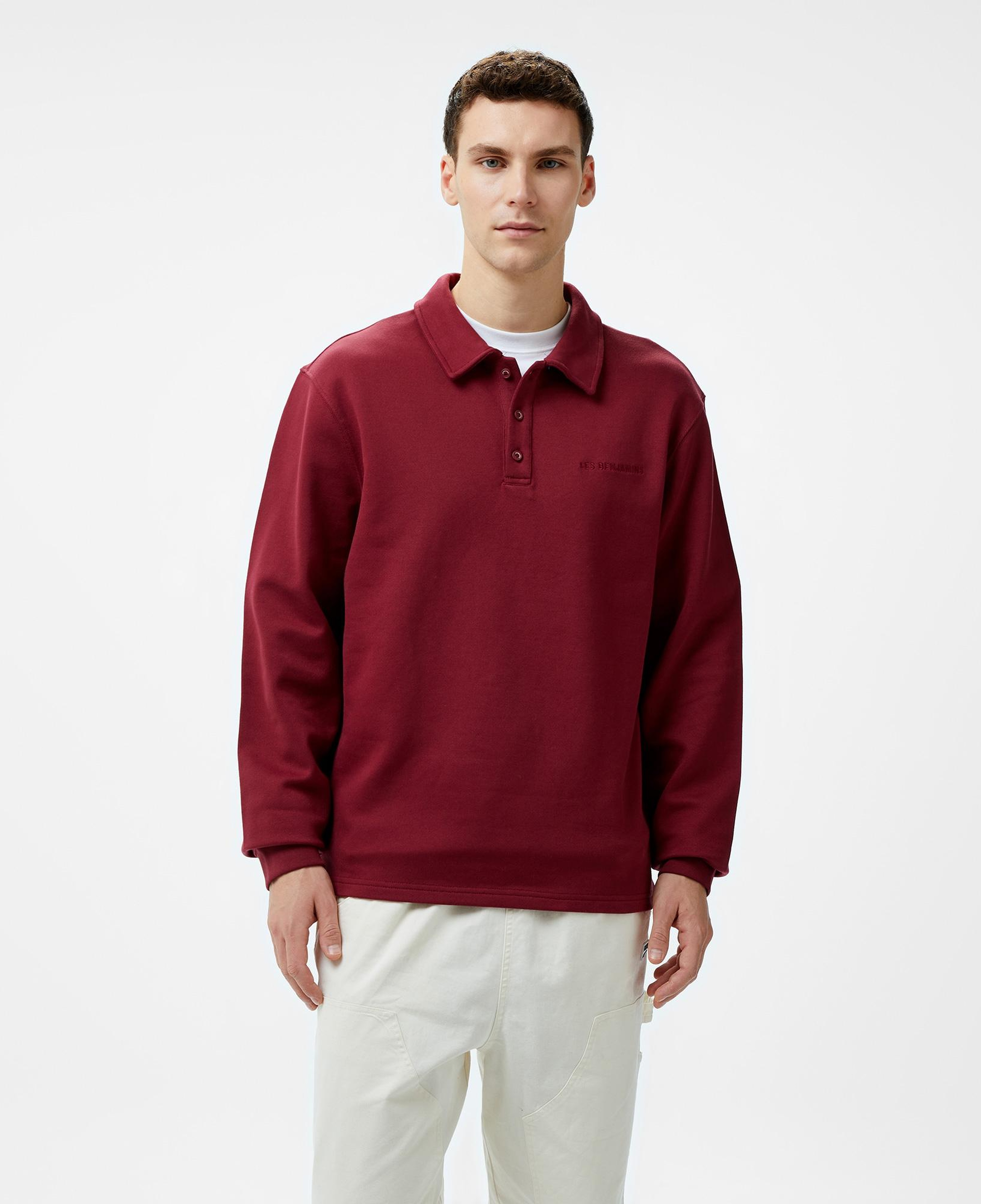 Les Benjamins Long Sleeve Polo 301 Erkek Bordo T-Shirt