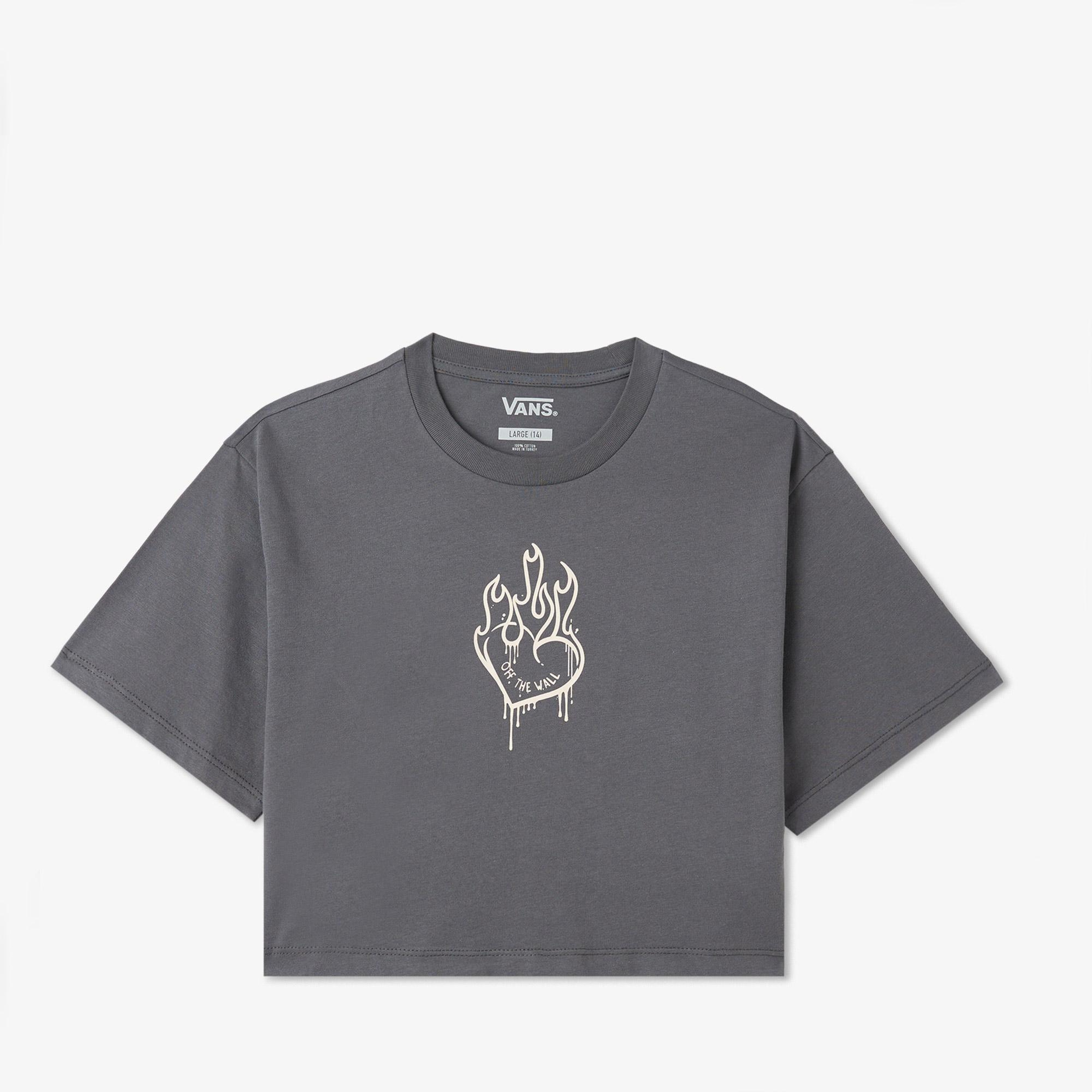 Vans Fire in Your Heart Ss Çocuk Gri T-Shirt