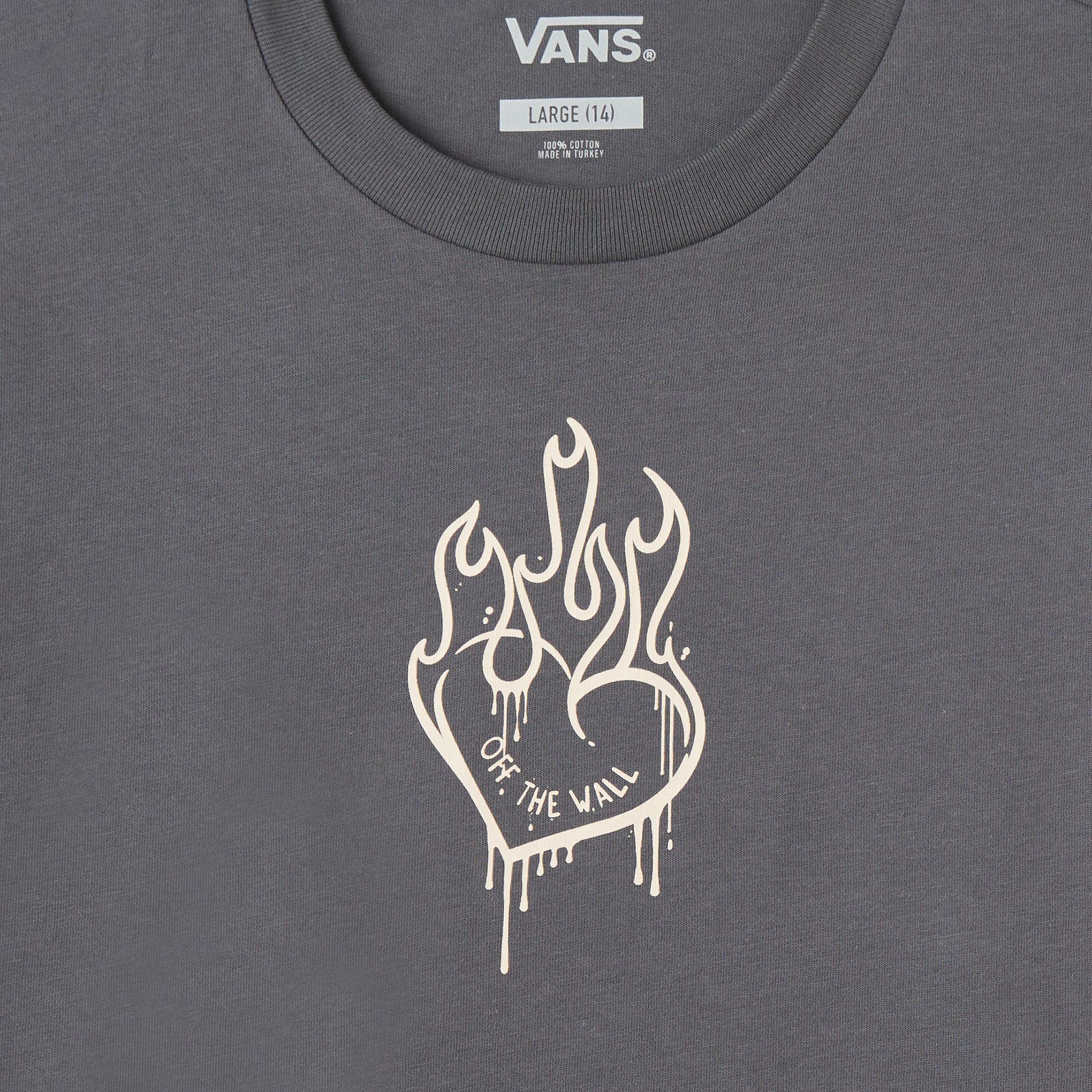 Vans Fire in Your Heart Ss Çocuk Gri T-Shirt