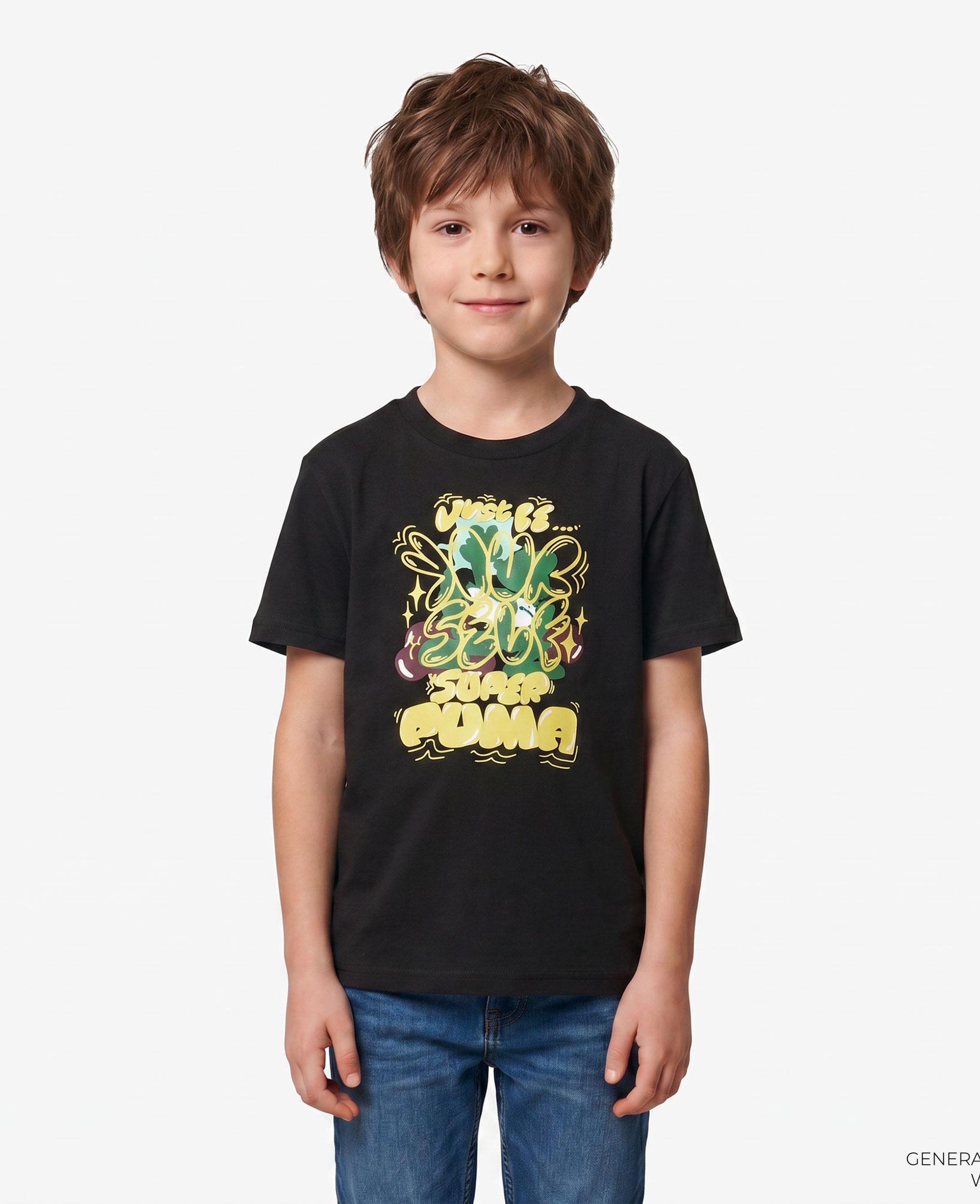 Puma Graphic Super Çocuk Siyah T-Shirt