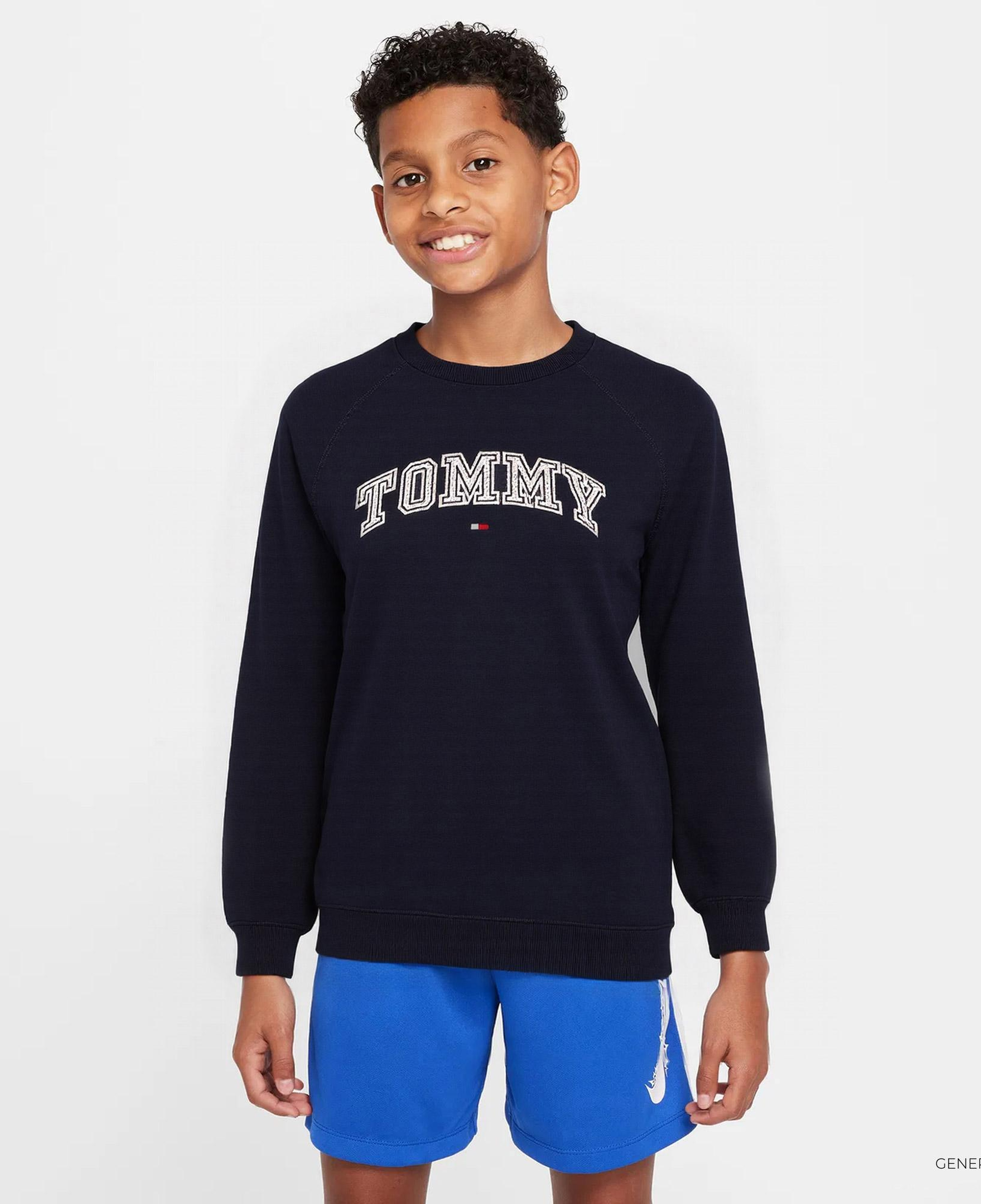 Tommy Hilfiger Varsity Embroidered Çocuk Lacivert Sweatshirt