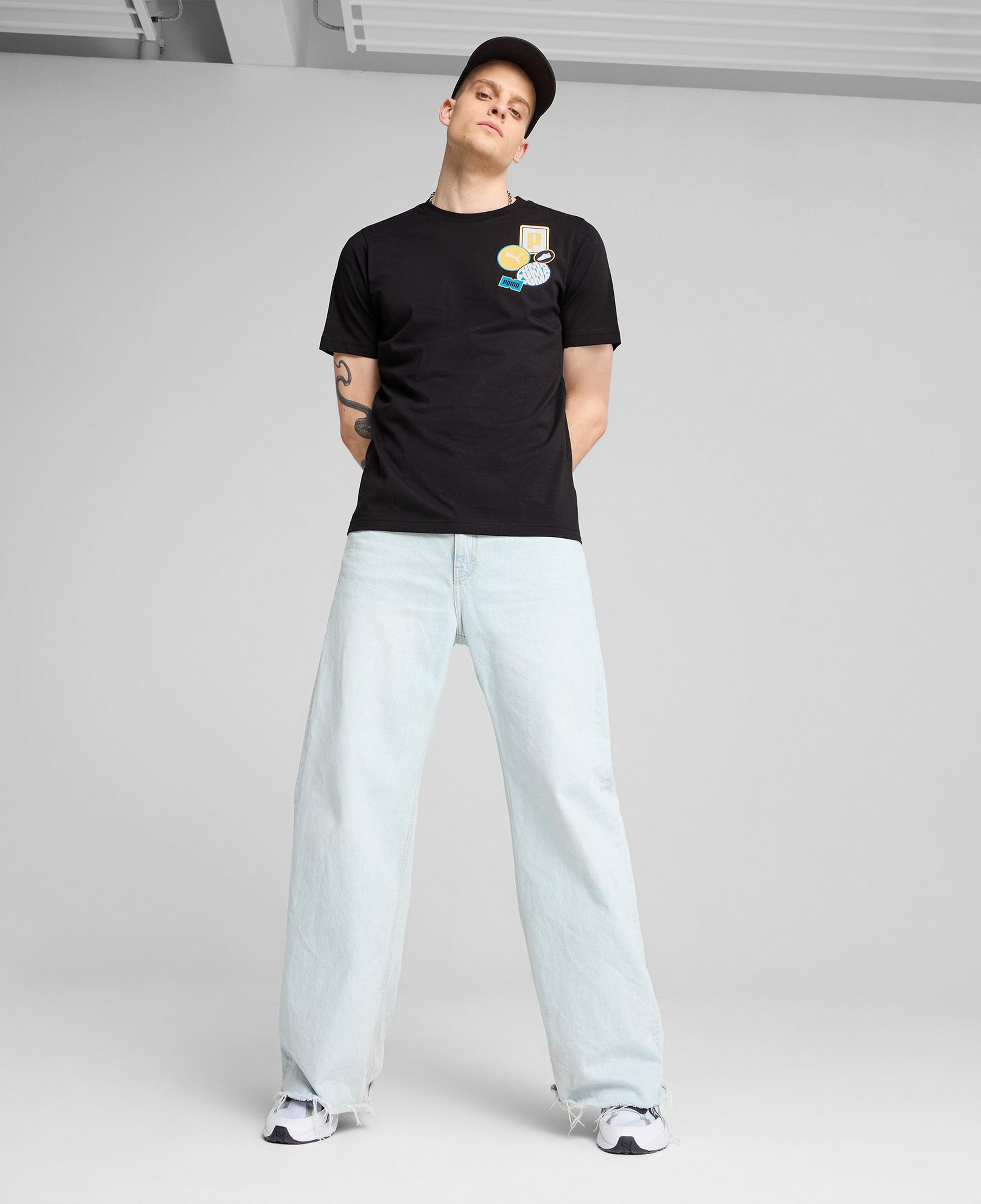 Puma Graphics icon Erkek Siyah T-Shirt