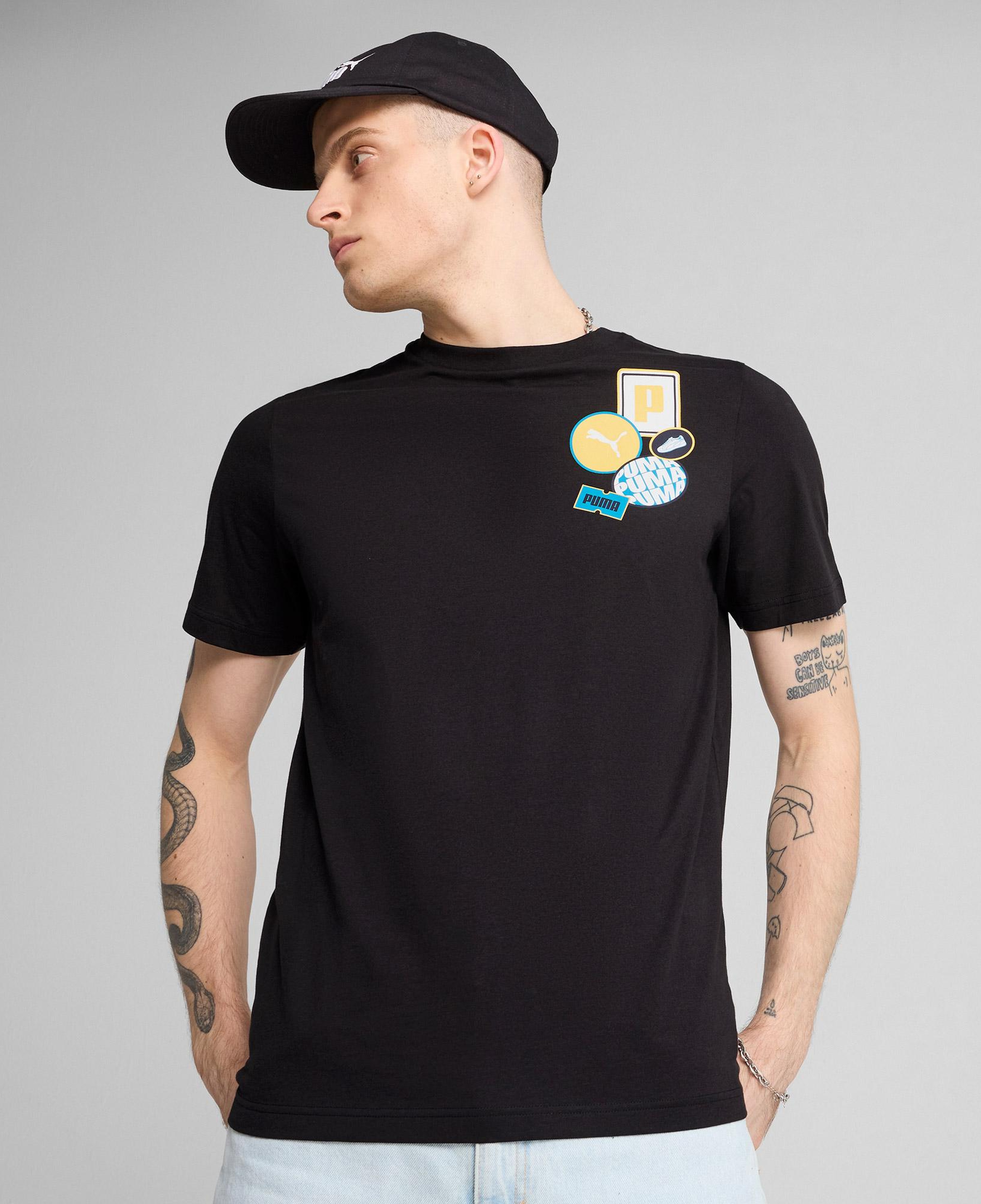Puma Graphics icon Erkek Siyah T-Shirt