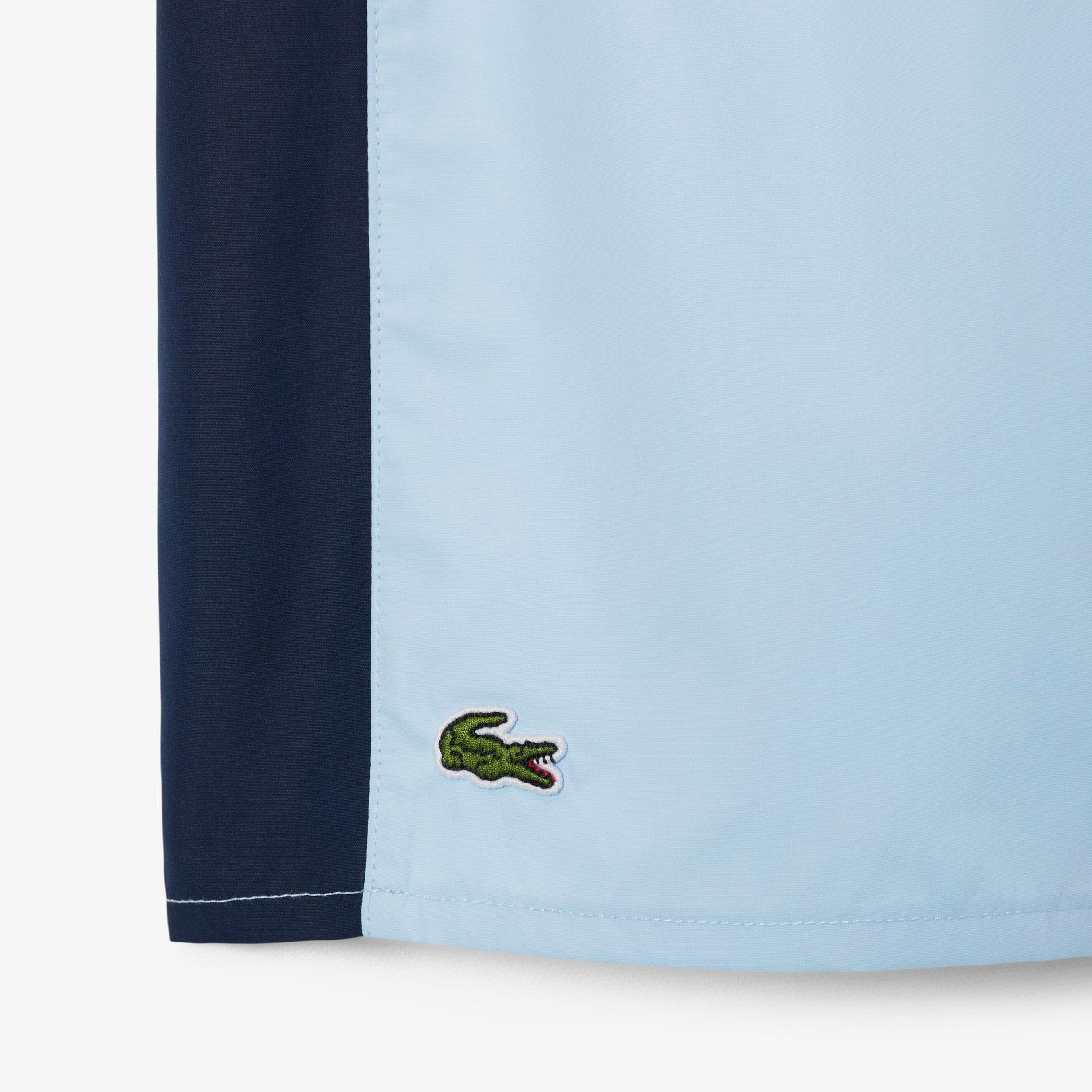 Lacoste Erkek Çocuk Renk Bloklu Mavi Deniz Şortu