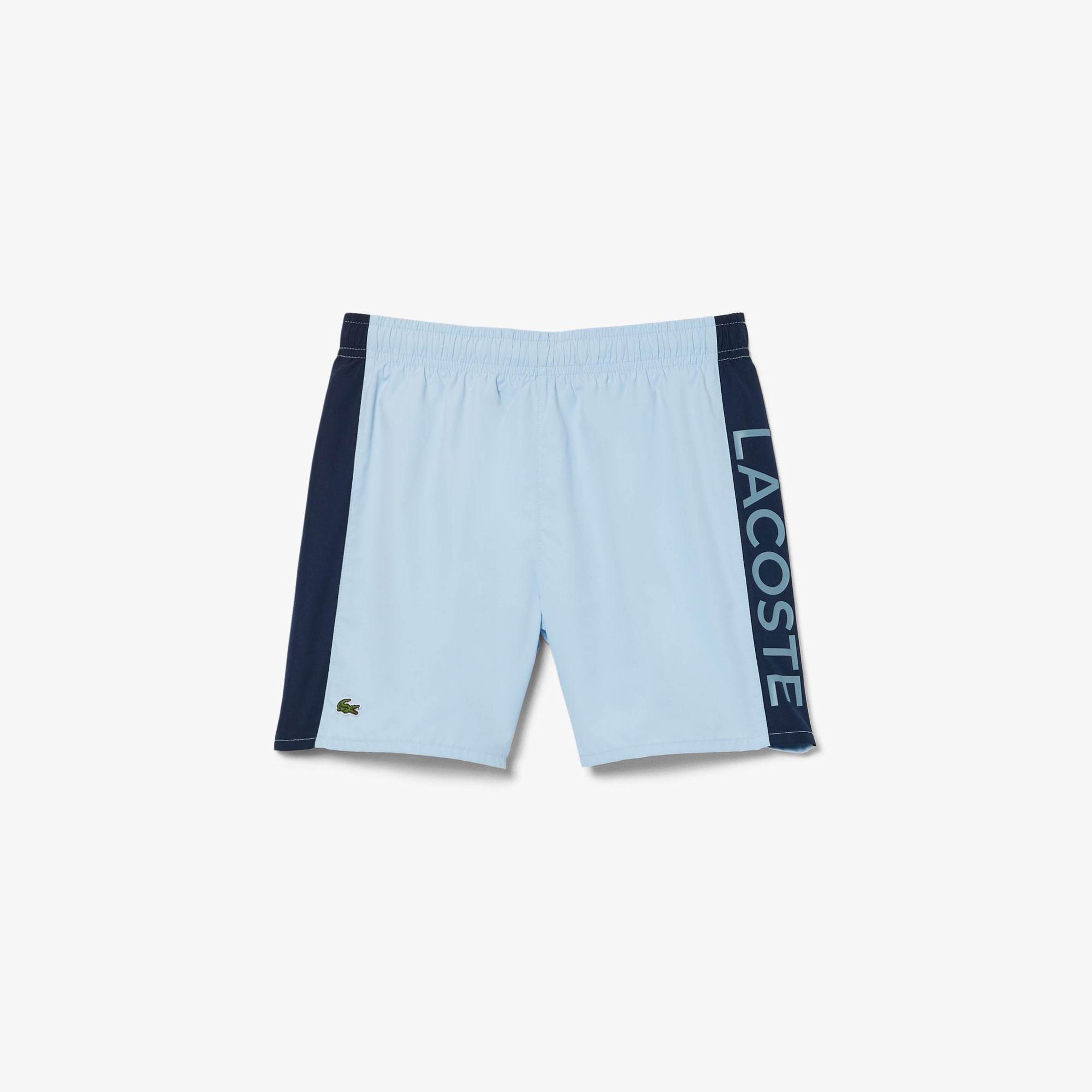 Lacoste Erkek Çocuk Renk Bloklu Mavi Deniz Şortu