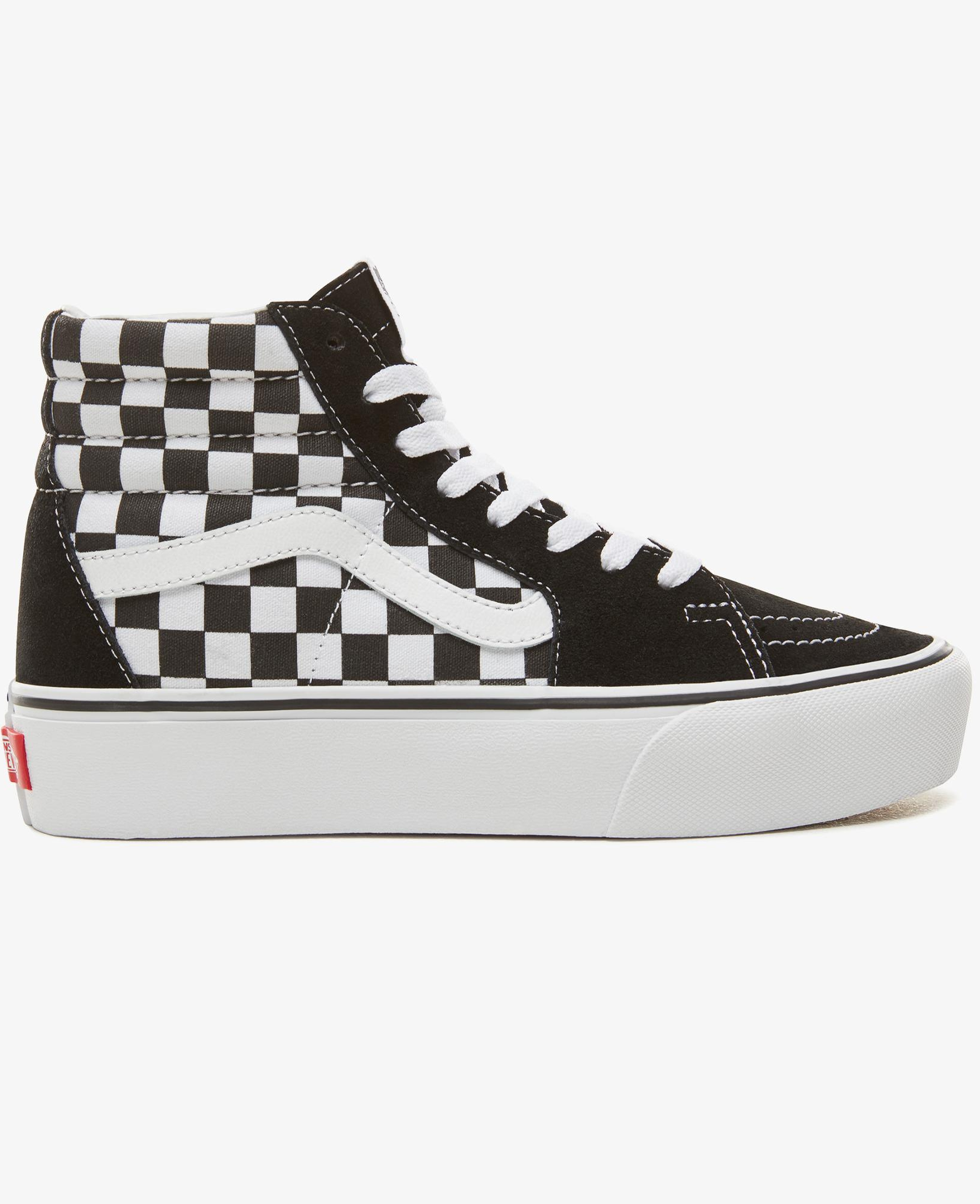 Vans Checkerboard Sk8-HI Platform 2.0 Siyah - Beyaz Kadın Sneaker