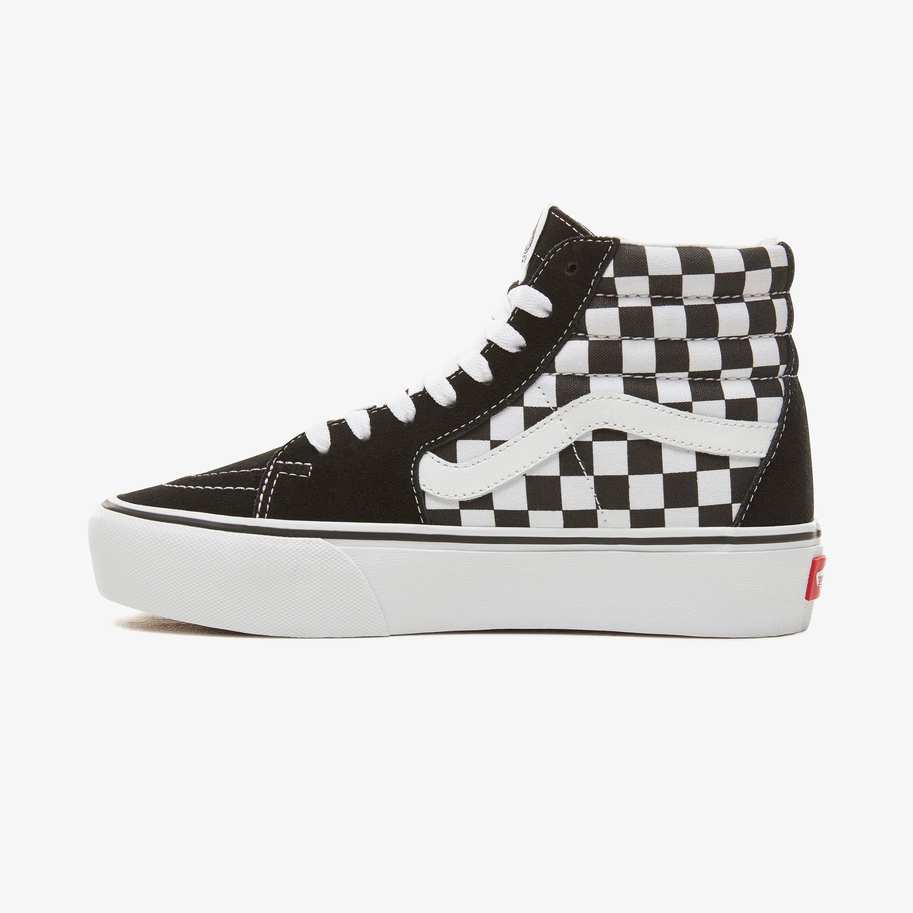 Vans Checkerboard Sk8-HI Platform 2.0 Siyah - Beyaz Kadın Sneaker