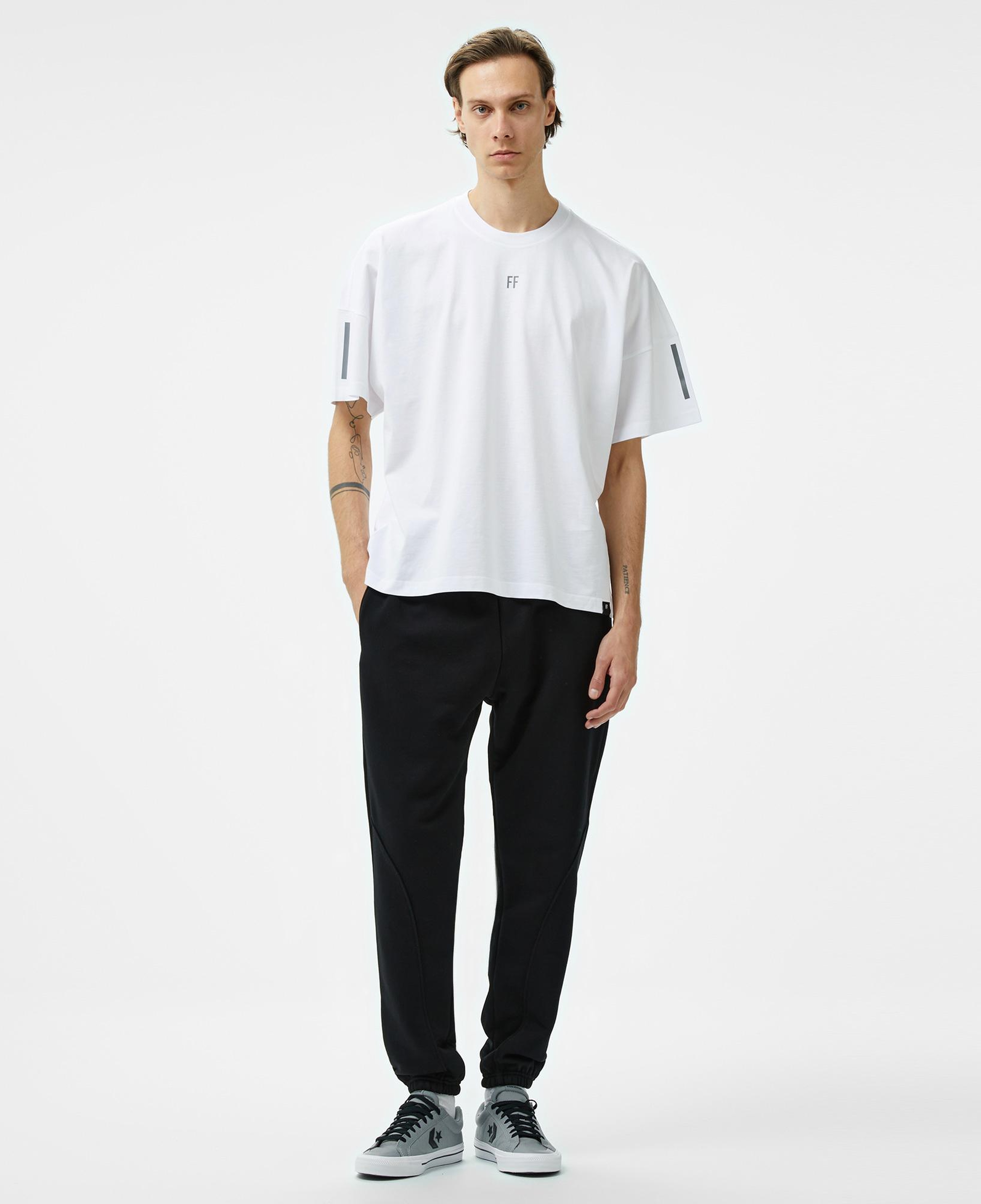 Forfun Reflective Ff Oversize Drop Shoulder Erkek Beyaz T-Shirt