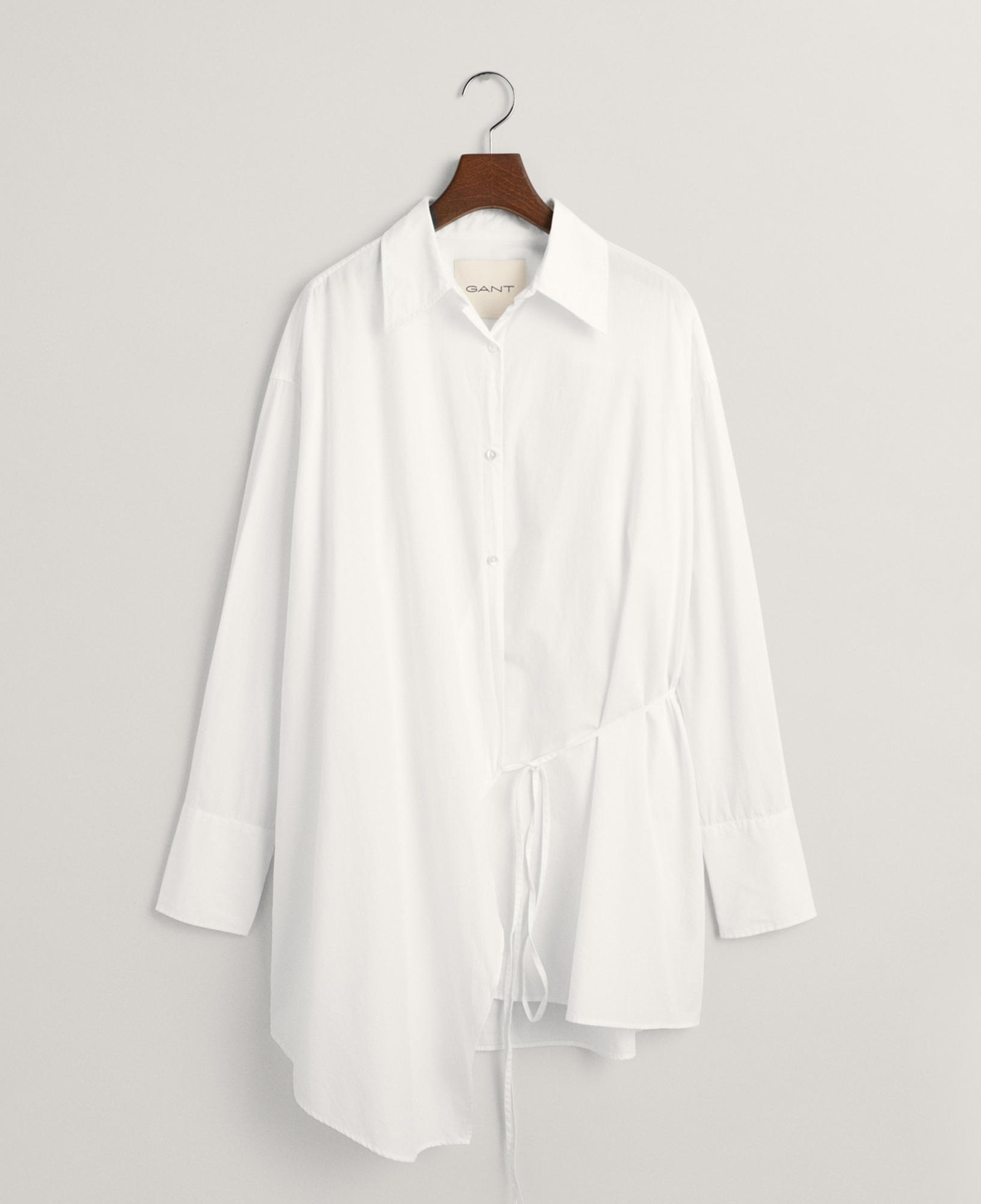 GANT Kadın Beyaz Oversize Fit Klasik Yaka Gömlek