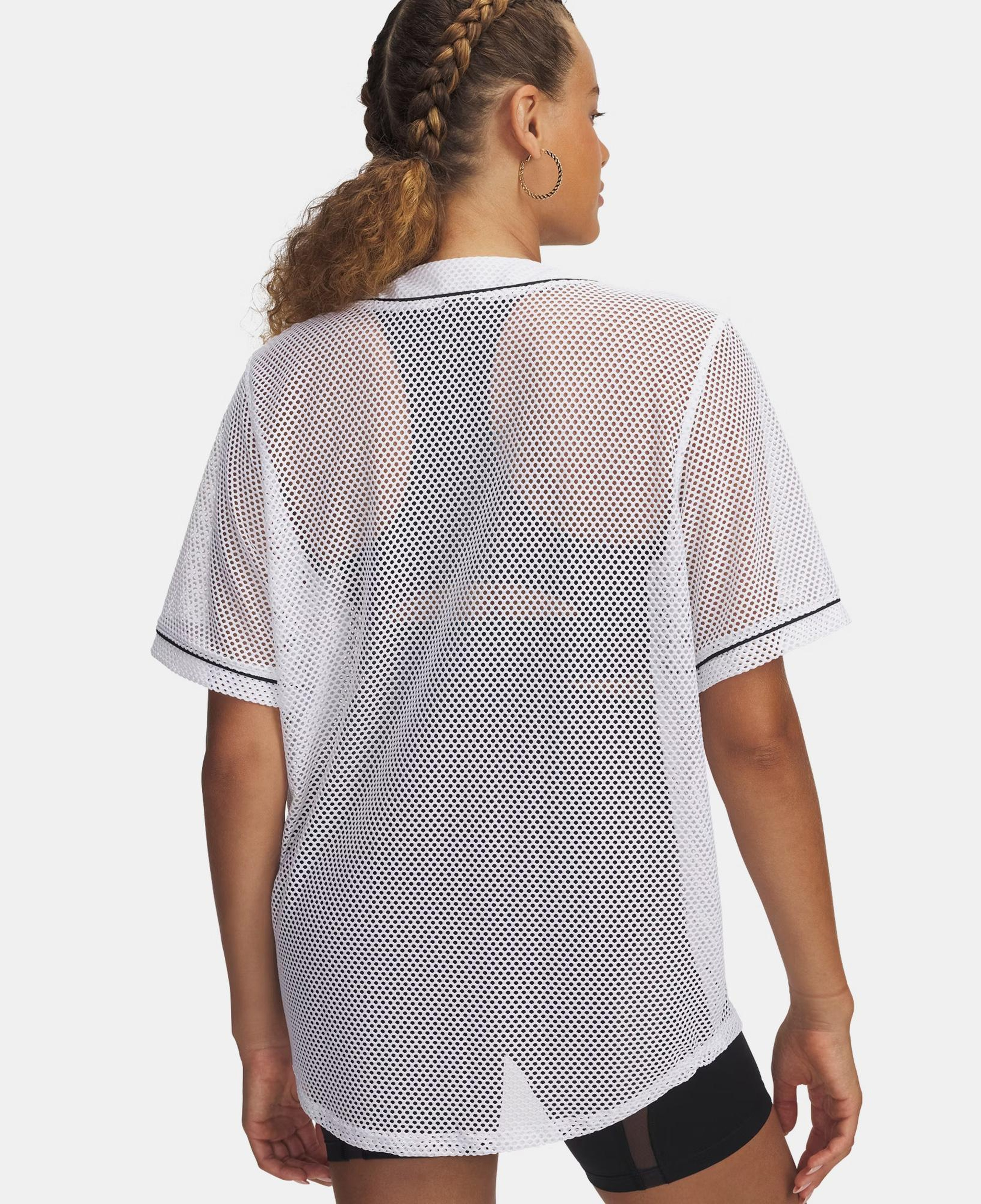 Under Armour Sportstyle Baseball Jersey Kadın Beyaz Gömlek