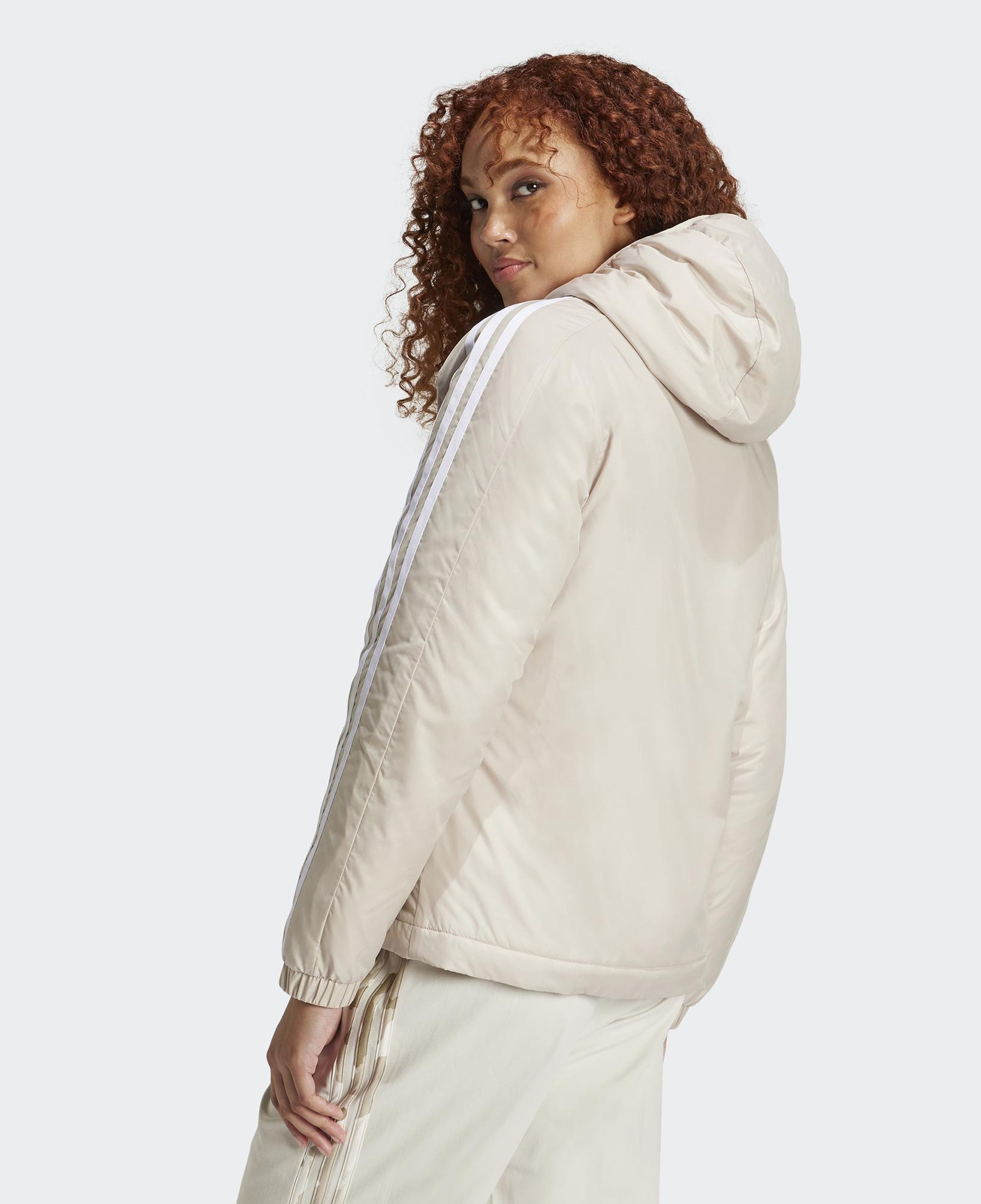 adidas Sportswear Essentials 3 Striped Insulated Kadın Bej Mont