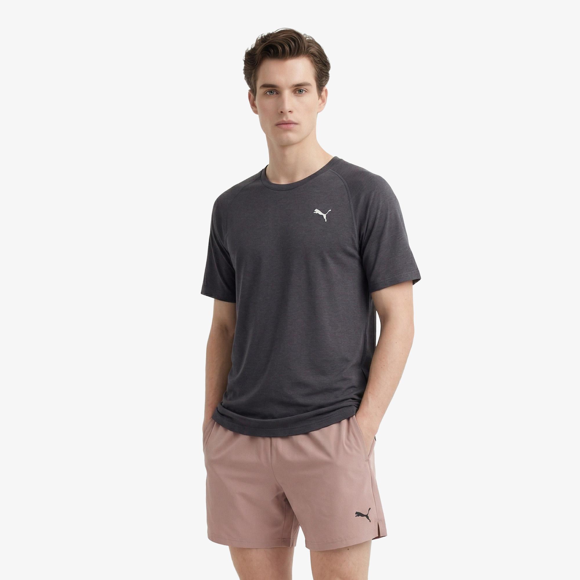 Puma Pwrtrain Triblend Erkek Gri Antrenman T-Shirt