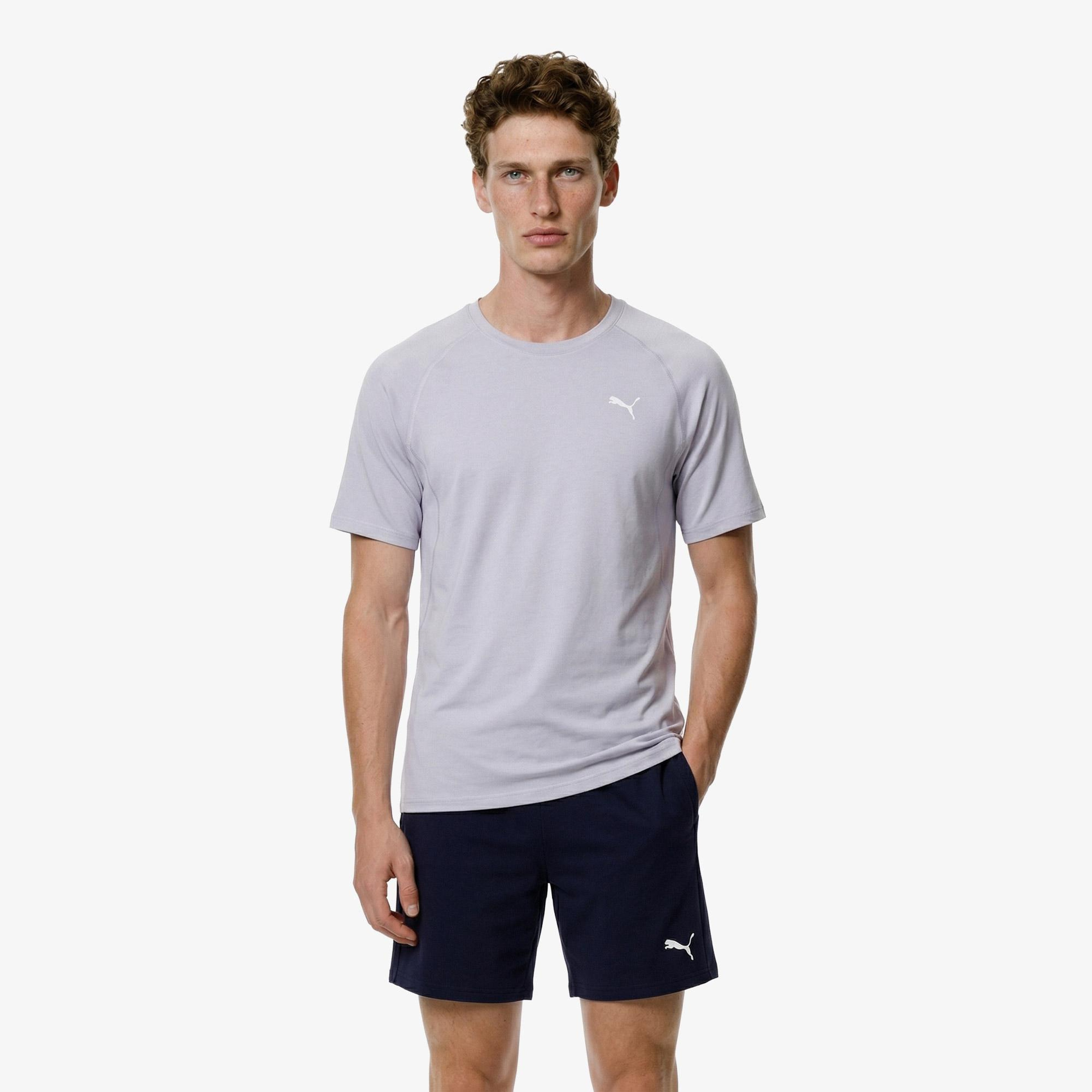 Puma Run Velocity TriBlend Erkek Gri Koşu T-Shirt