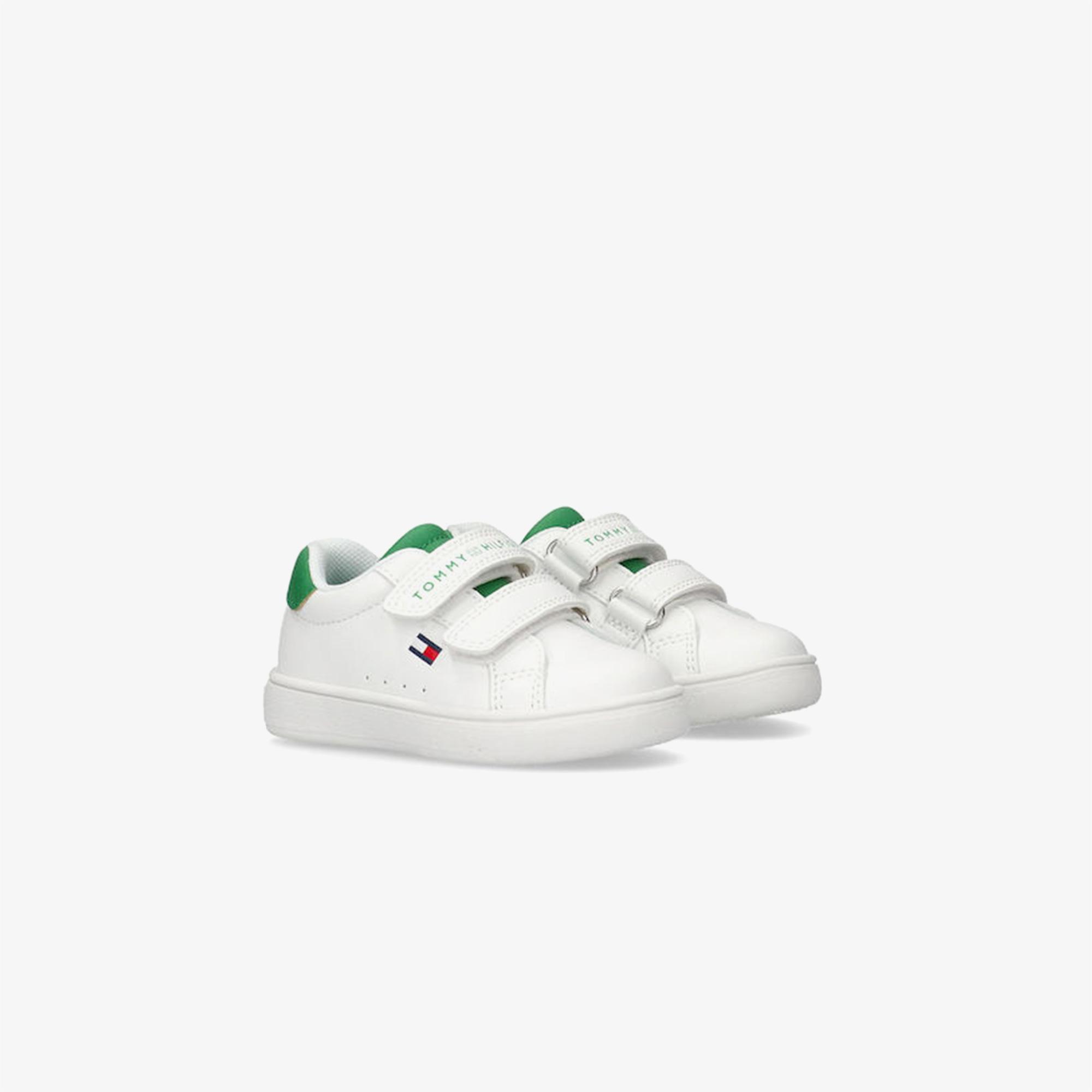 Tommy Hilfiger Flag Velcro Bebek Beyaz/Yeşil Spor Ayakkabı