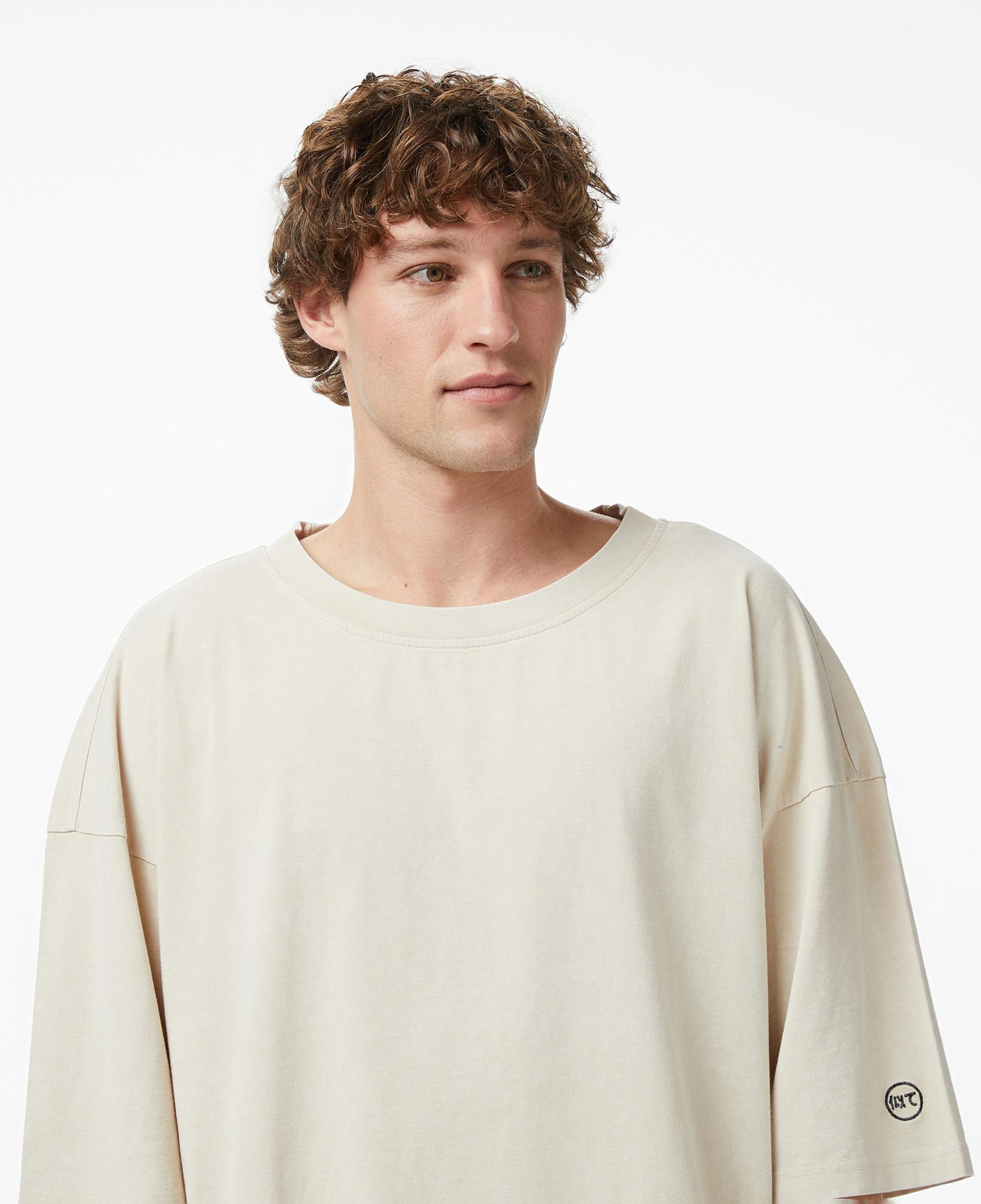 UNITED4 Oversize Fit Erkek Krem T-Shirt
