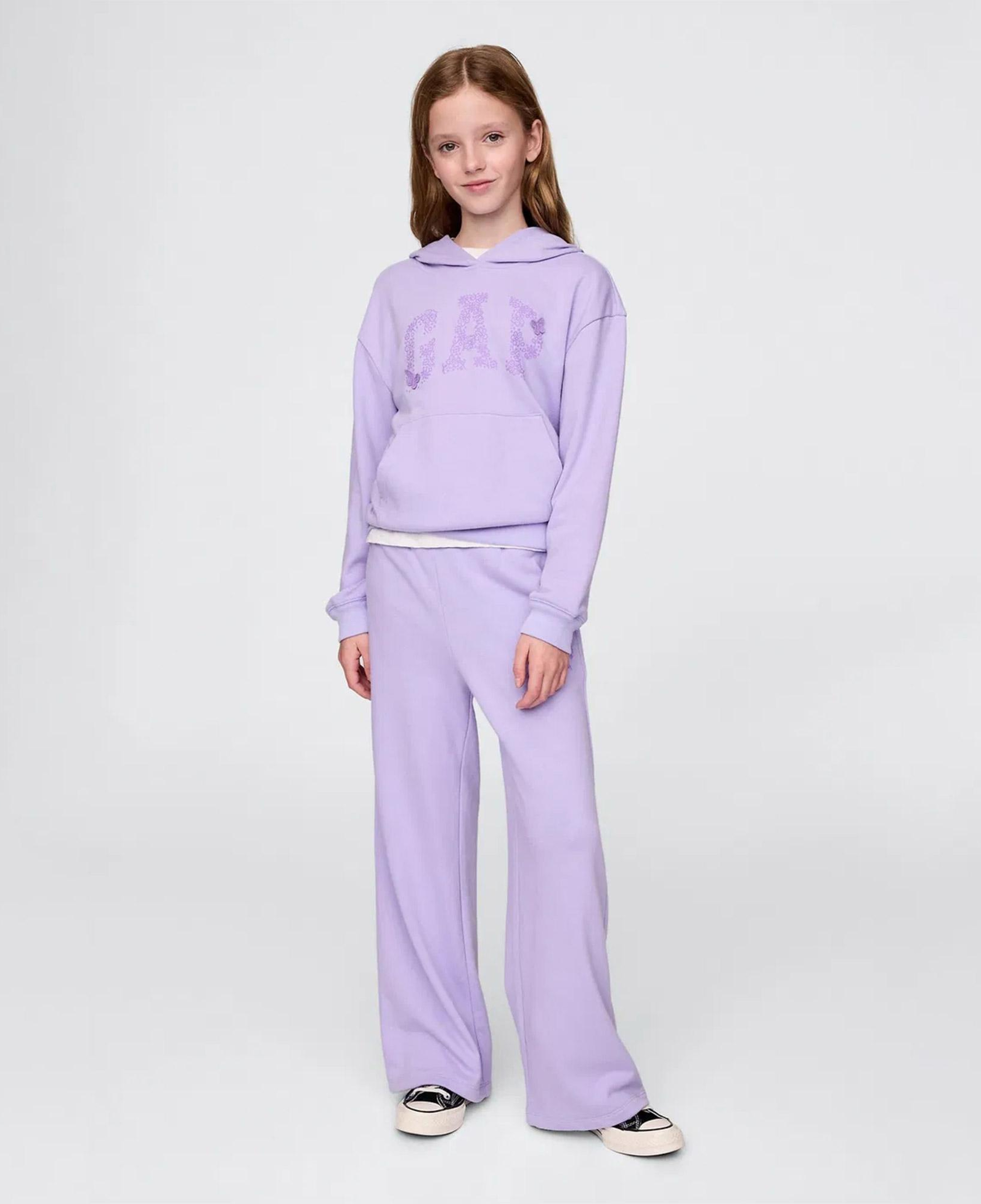 Gap Relaxed Fit Wide Leg Çocuk Mor Eşofman Altı