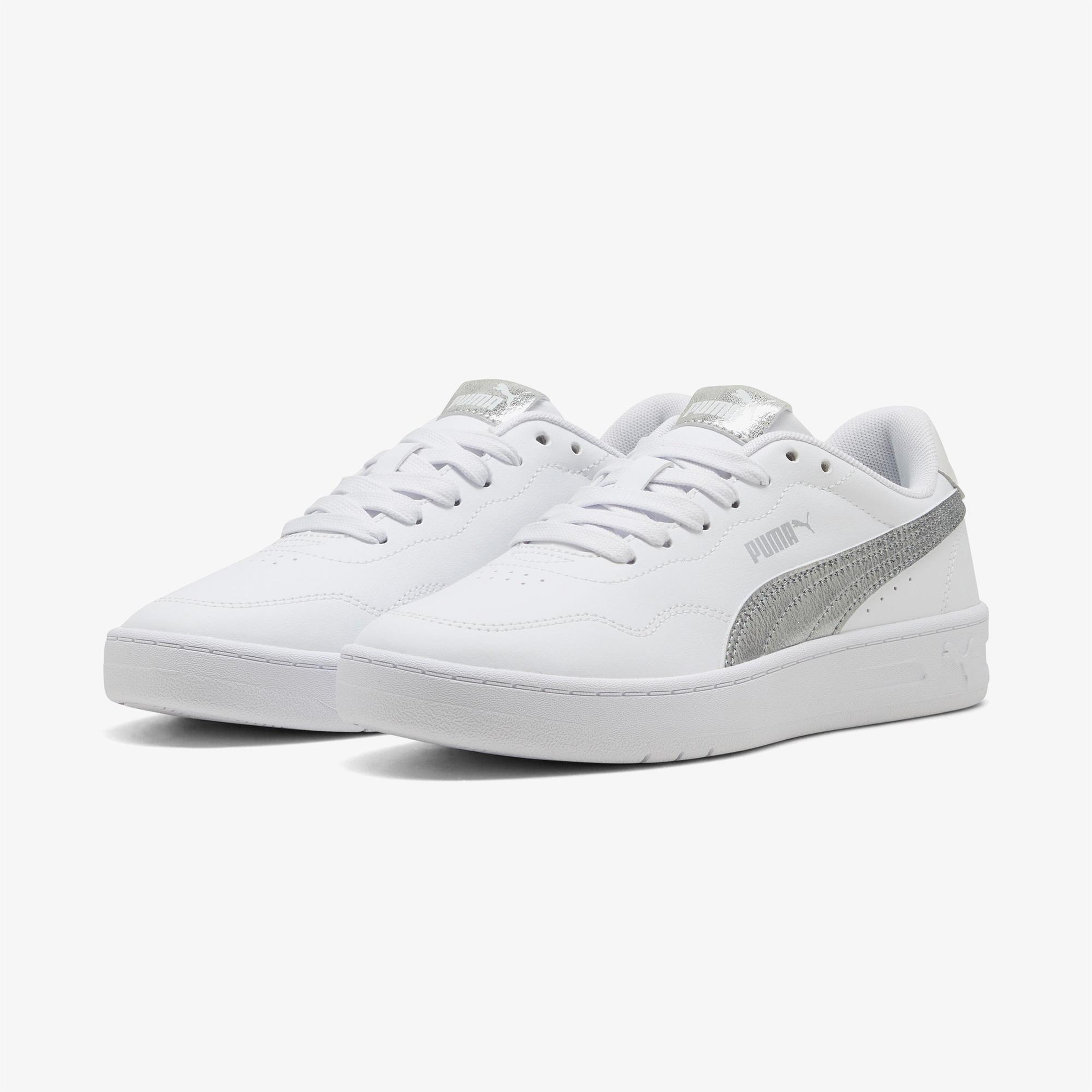 Puma Court Lally Metallic Whisper Kadın Beyaz Spor Ayakkabı