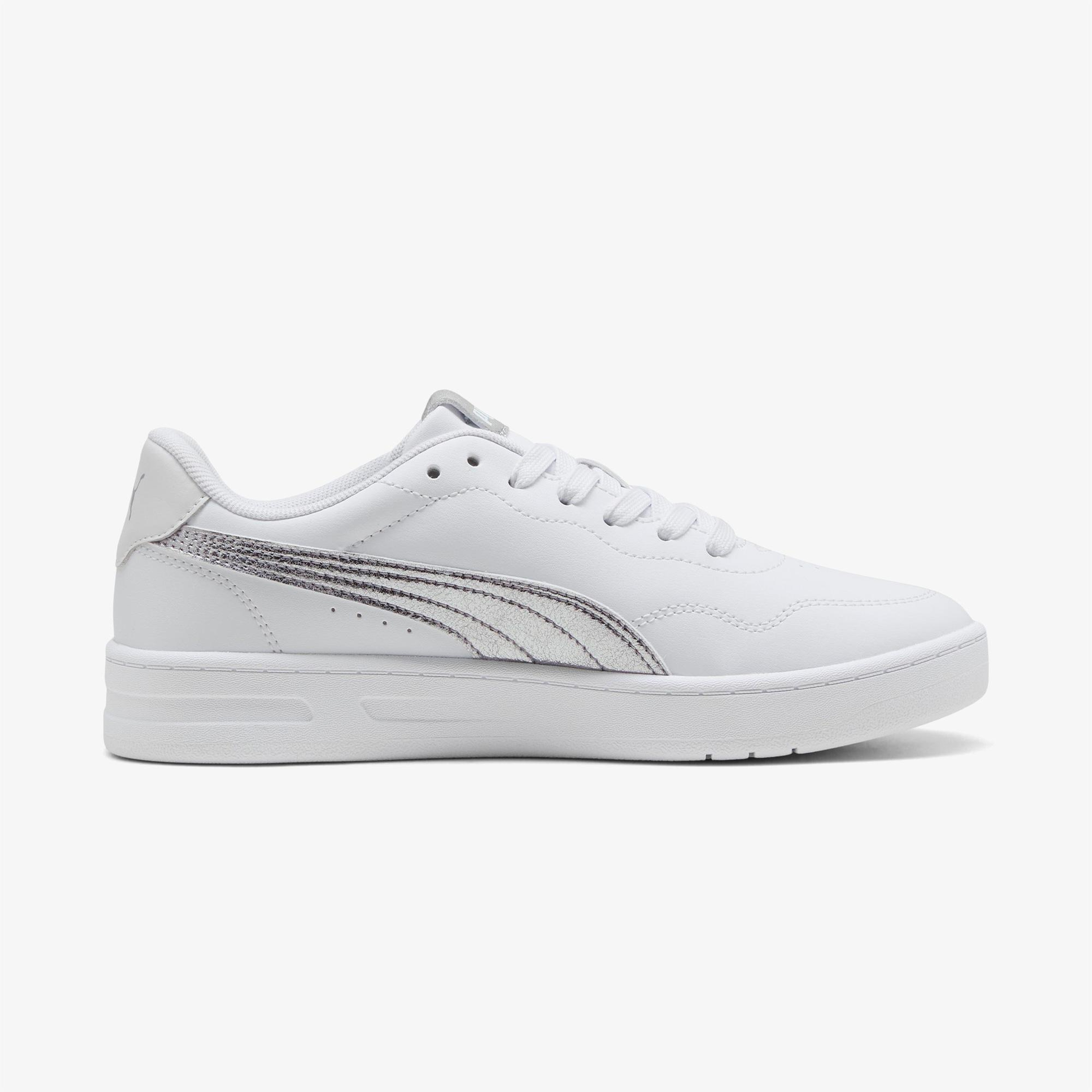 Puma Court Lally Metallic Whisper Kadın Beyaz Spor Ayakkabı