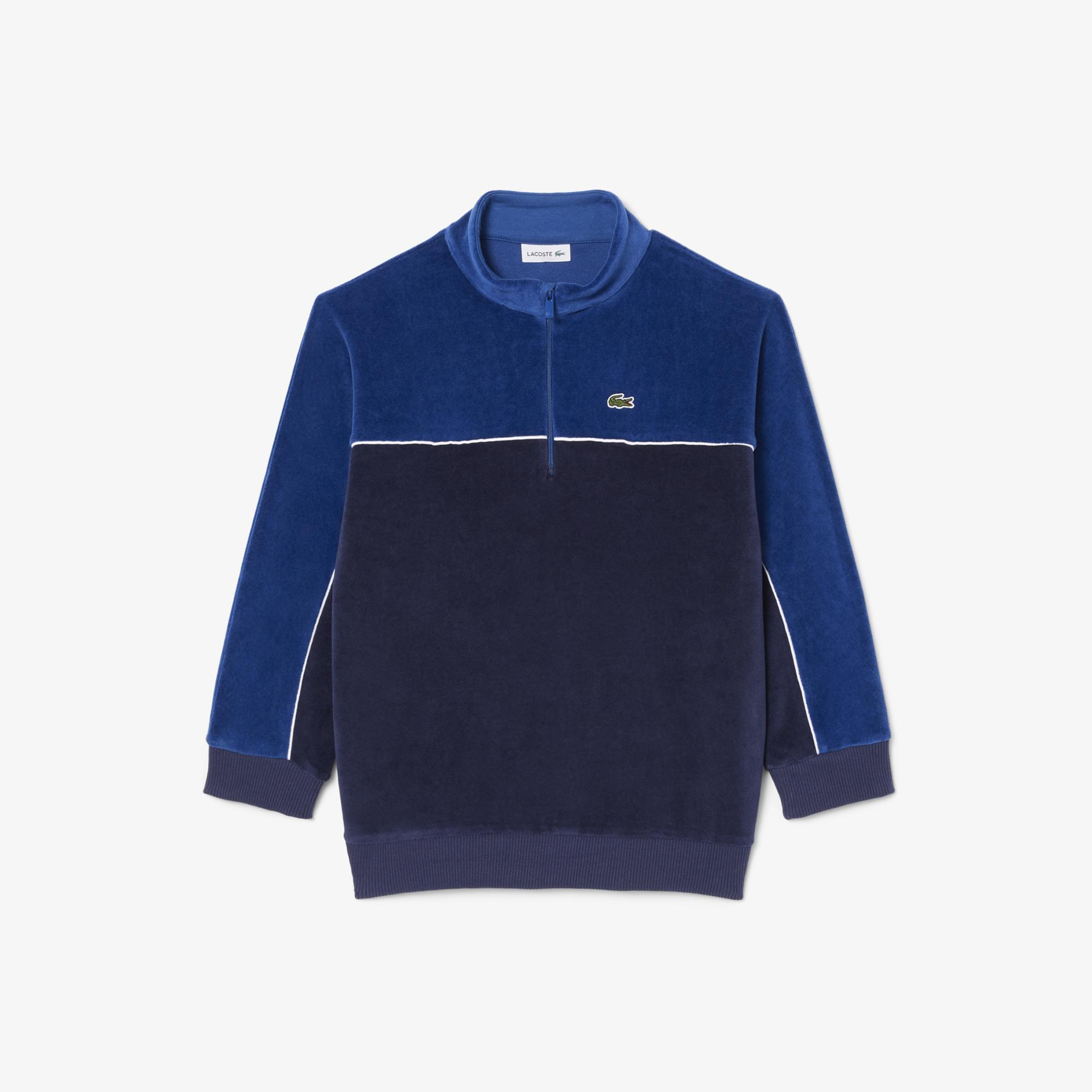 Lacoste Erkek Çocuk Renk Bloklu Lacivert Sweatshirt