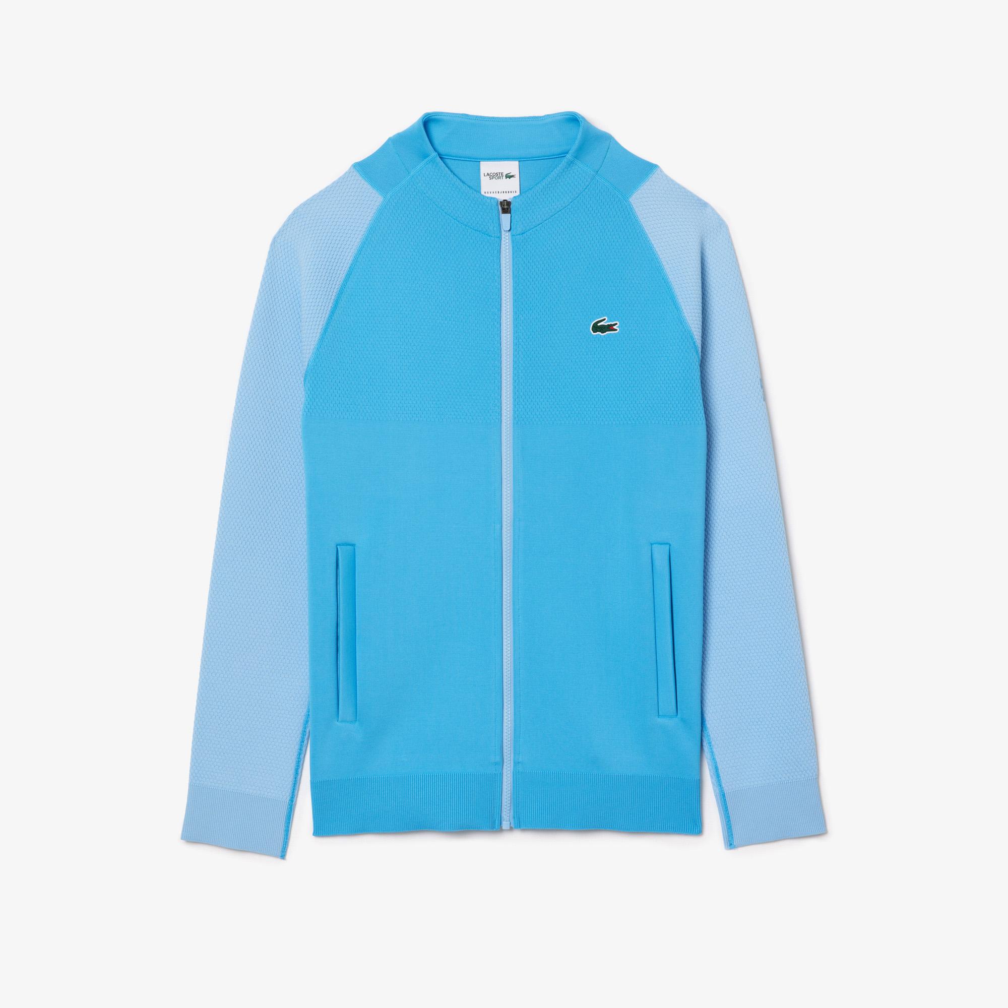 Novak Djokovic Erkek Regular Fit Fermuarlı Renk Bloklu Mavi Sweatshirt