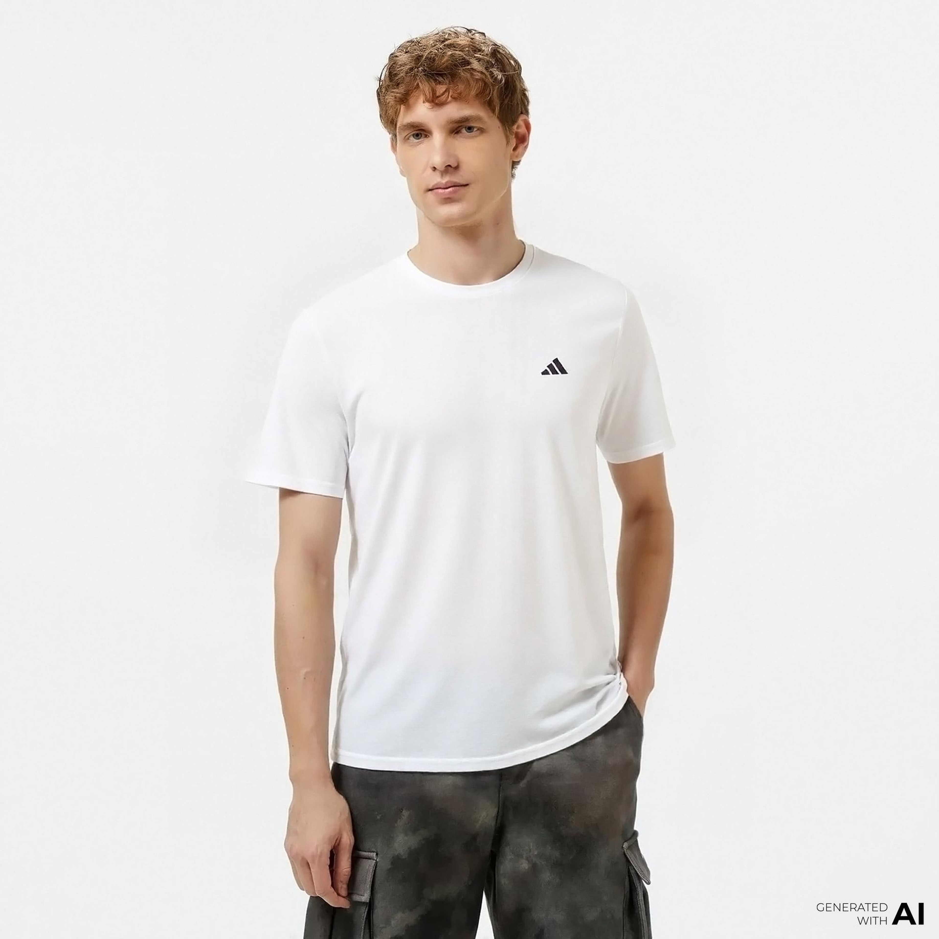 adidas Essentials Feelready Erkek Beyaz Antrenman T-Shirt