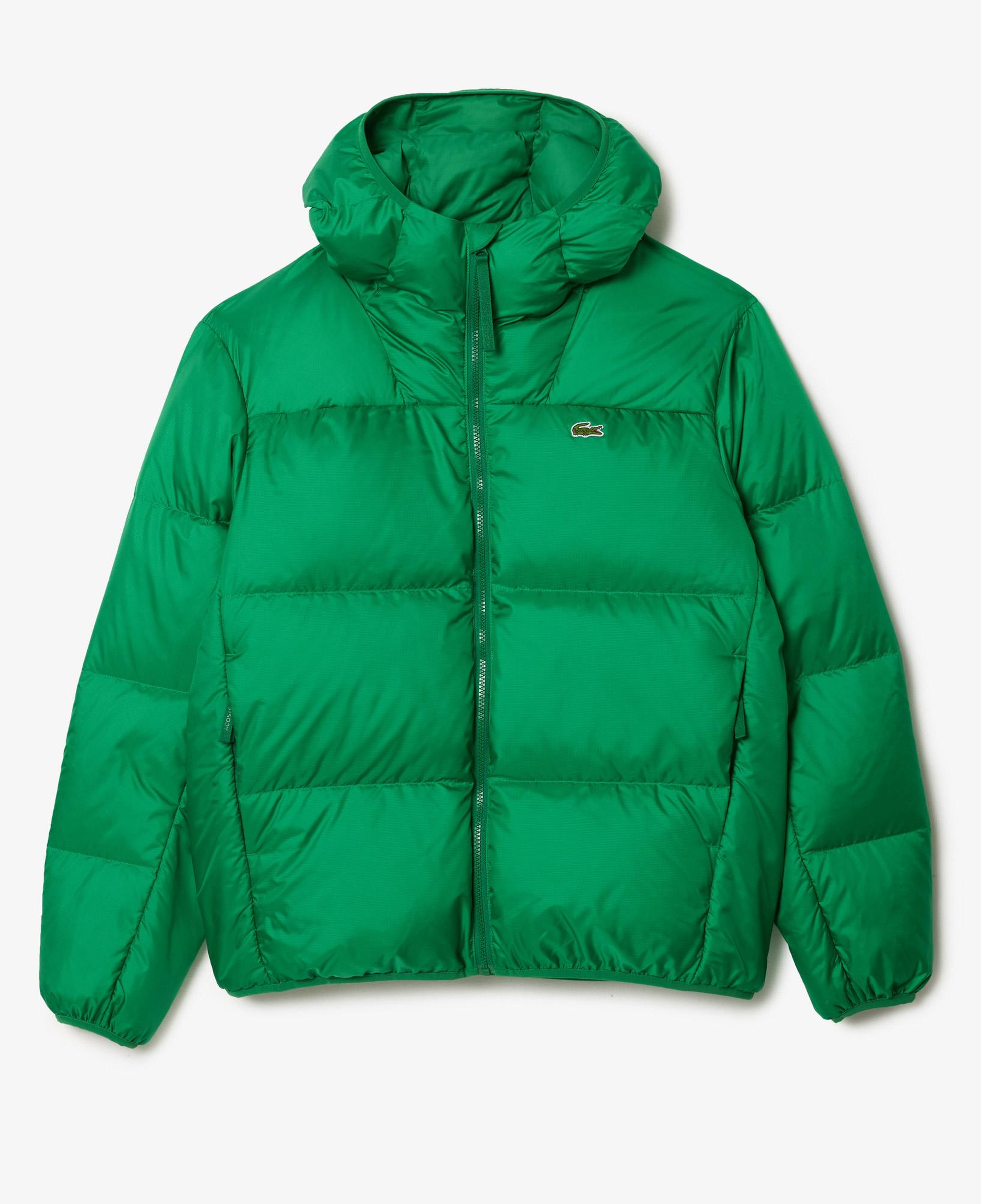 Erkek Relaxed Fit Kapüşonlu Yeşil Şişme Mont