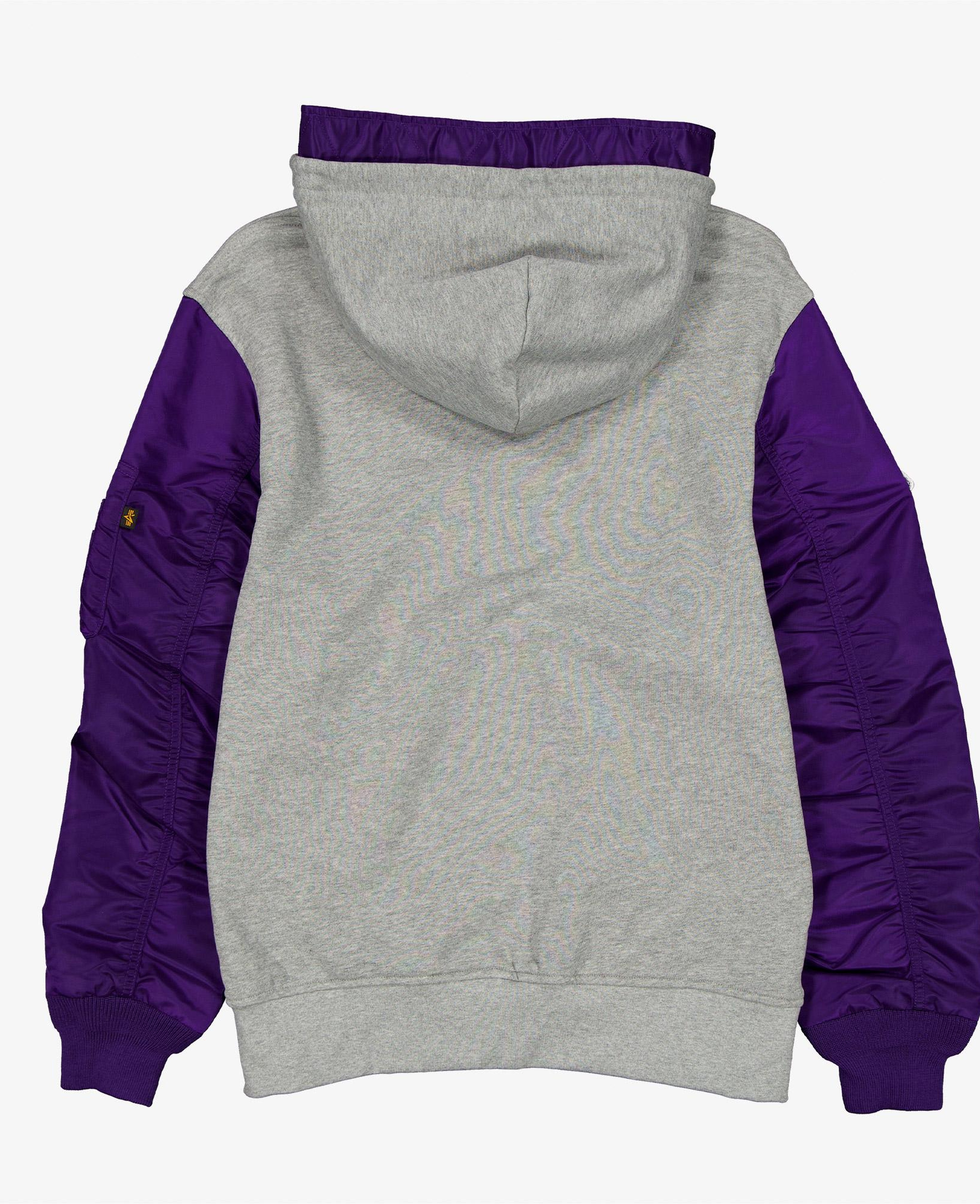 Alpha Industries x New Era Los Angeles Lakers Ma-1 Fermuarlı Unisex Gri Sweatshirt