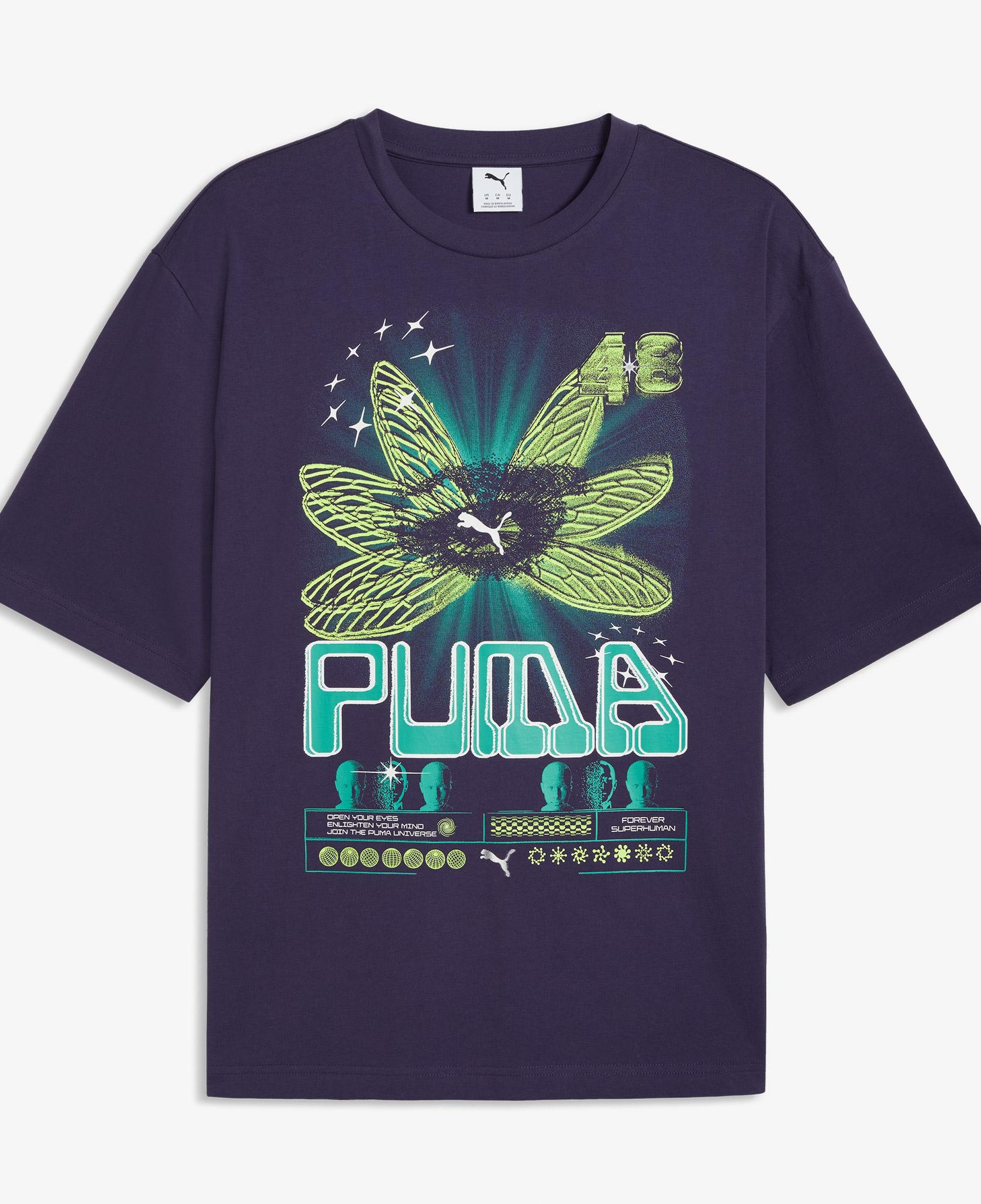 Puma Graphic  Erkek Mor T-Shirt