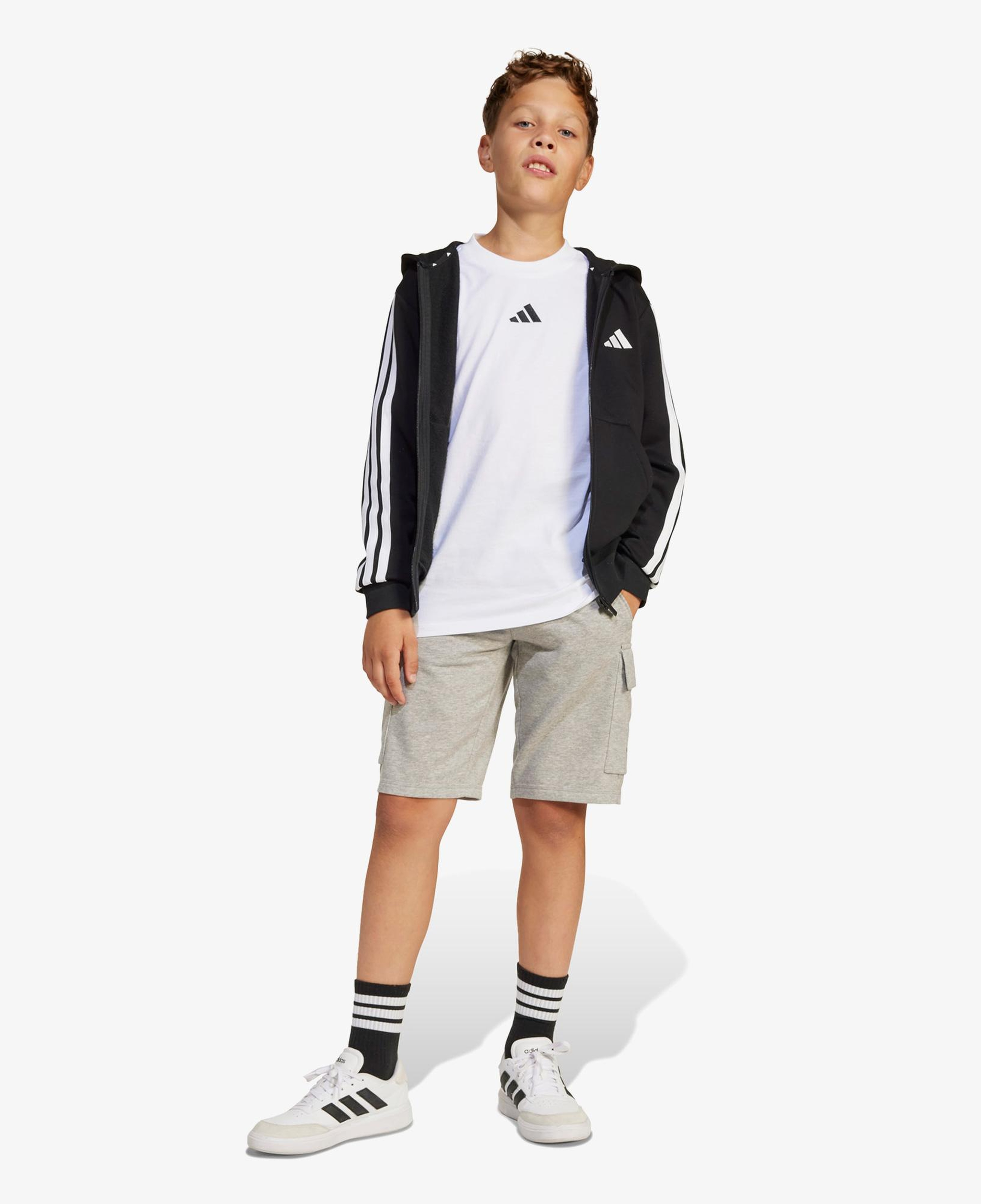 adidas Essentials Full Zip Çocuk Siyah Eşofman Üstü