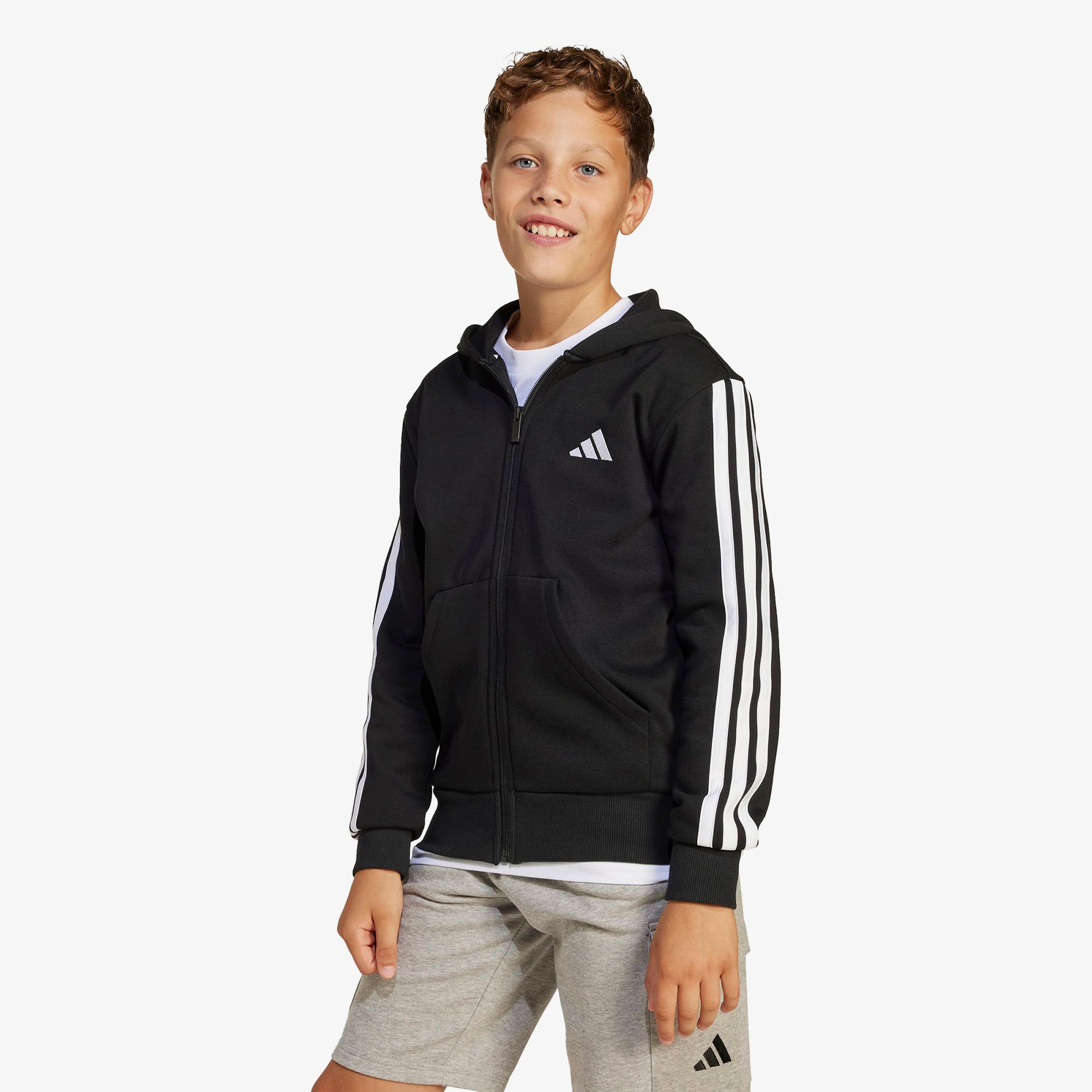 adidas Essentials Full Zip Çocuk Siyah Eşofman Üstü