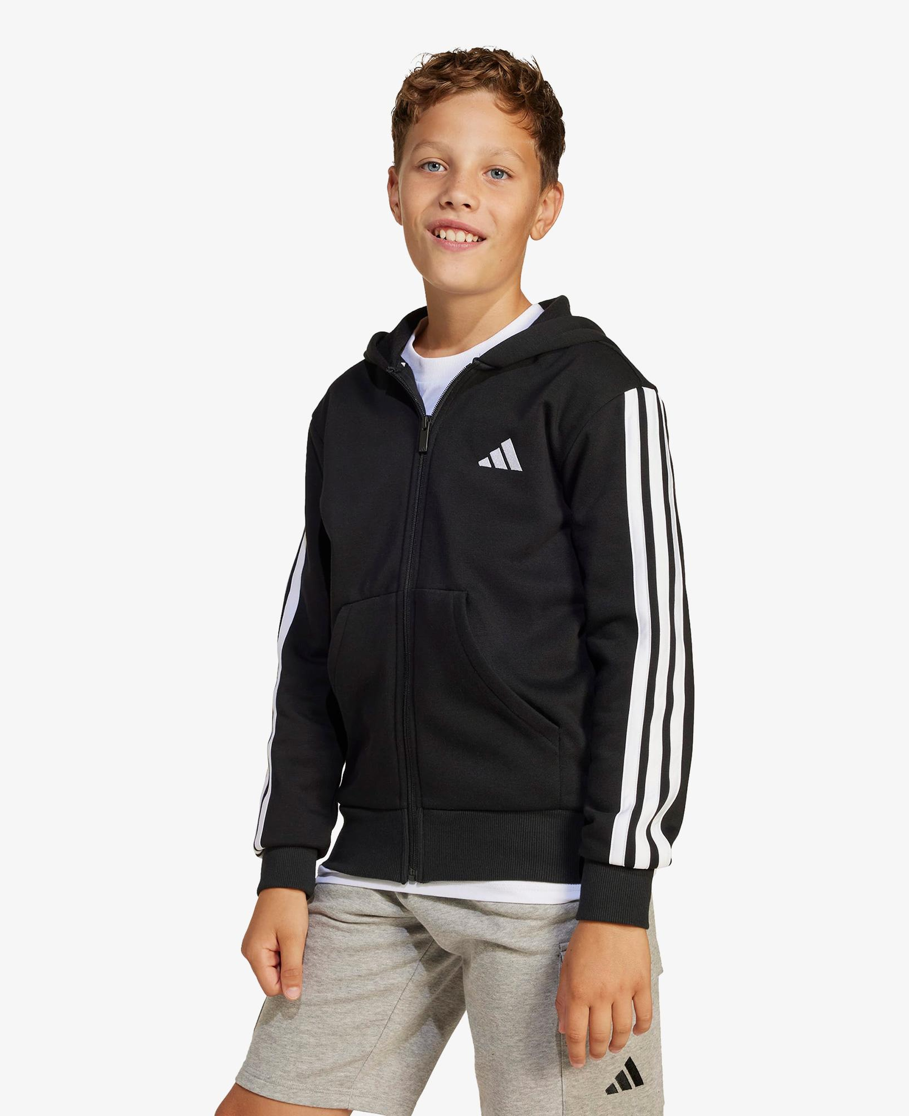 adidas Essentials Full Zip Çocuk Siyah Eşofman Üstü