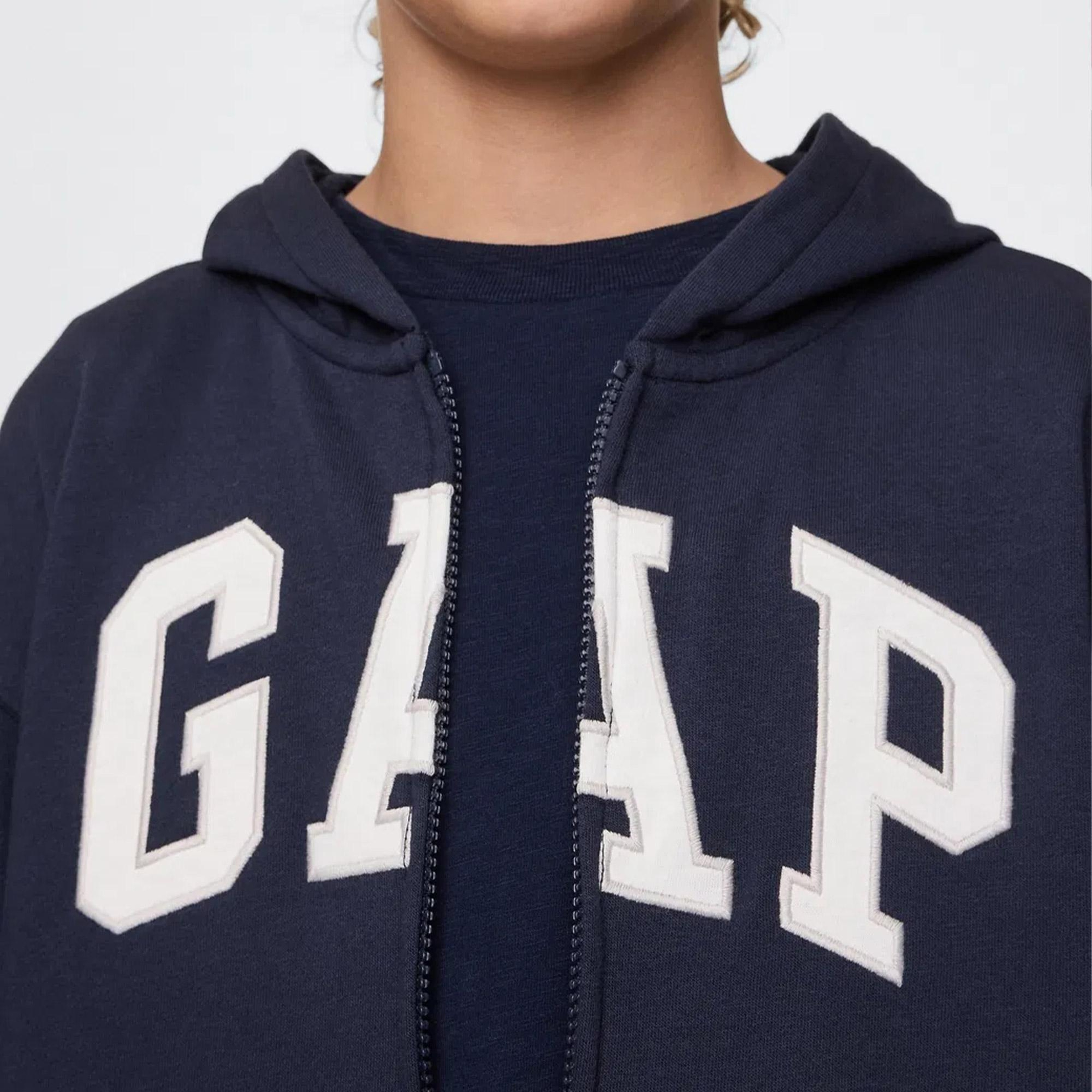 Gap V-Frch Bas Heritage Logo Çocuk Lacivert Sweatshirt