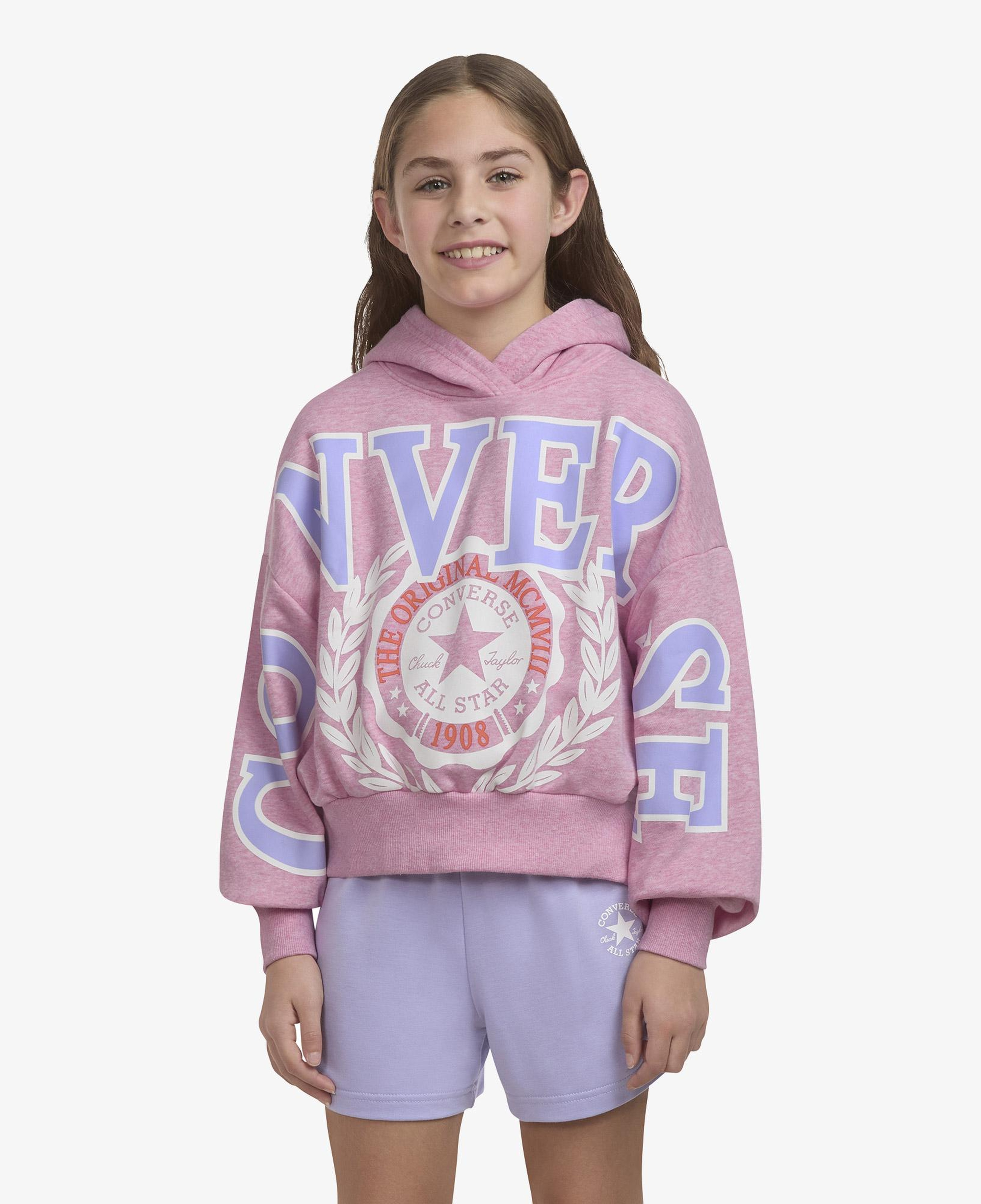 Converse Oversized Varsity Çocuk Pembe Sweatshirt