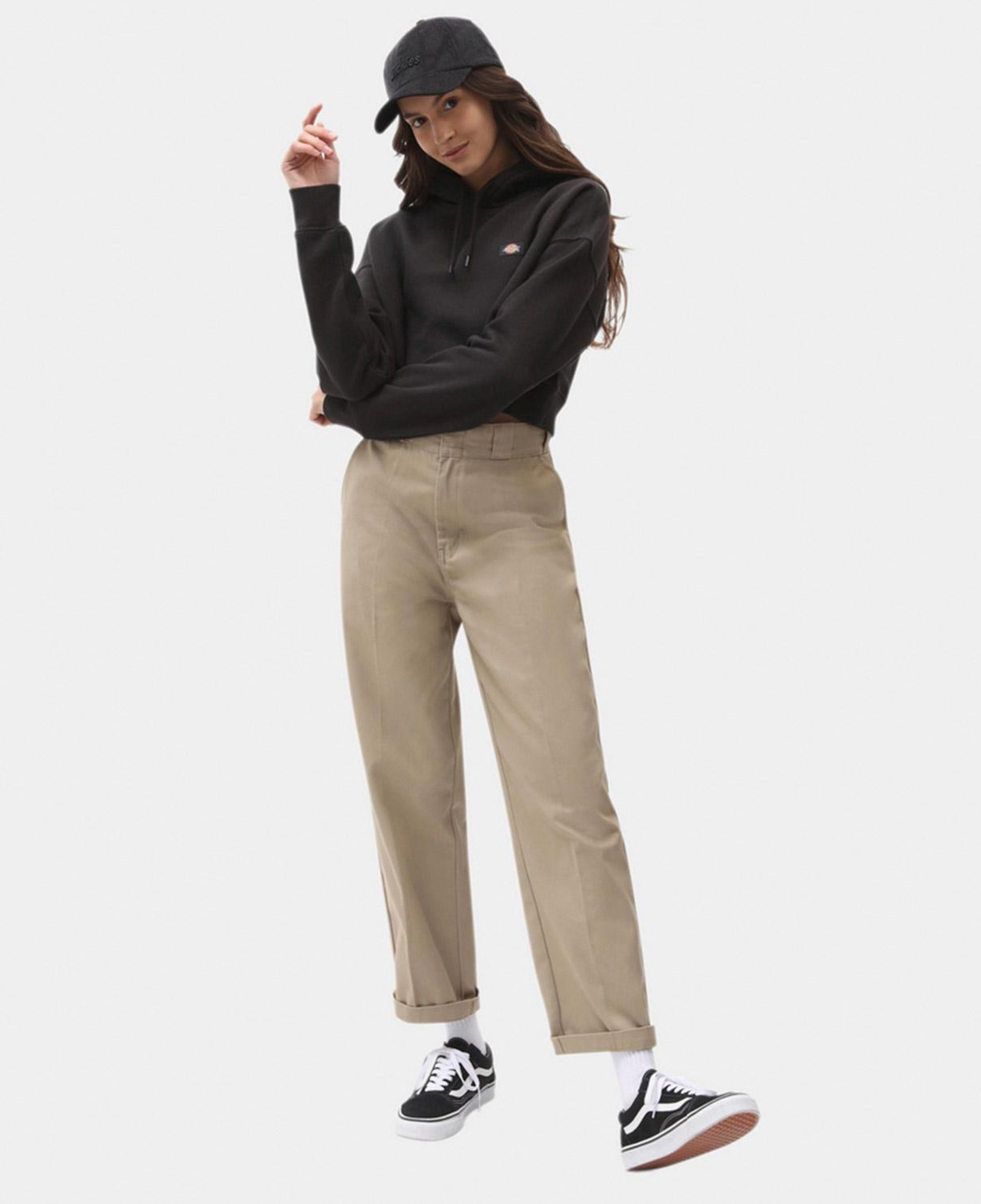 Dickies Oakport Cropped Kadın Siyah Hoodie