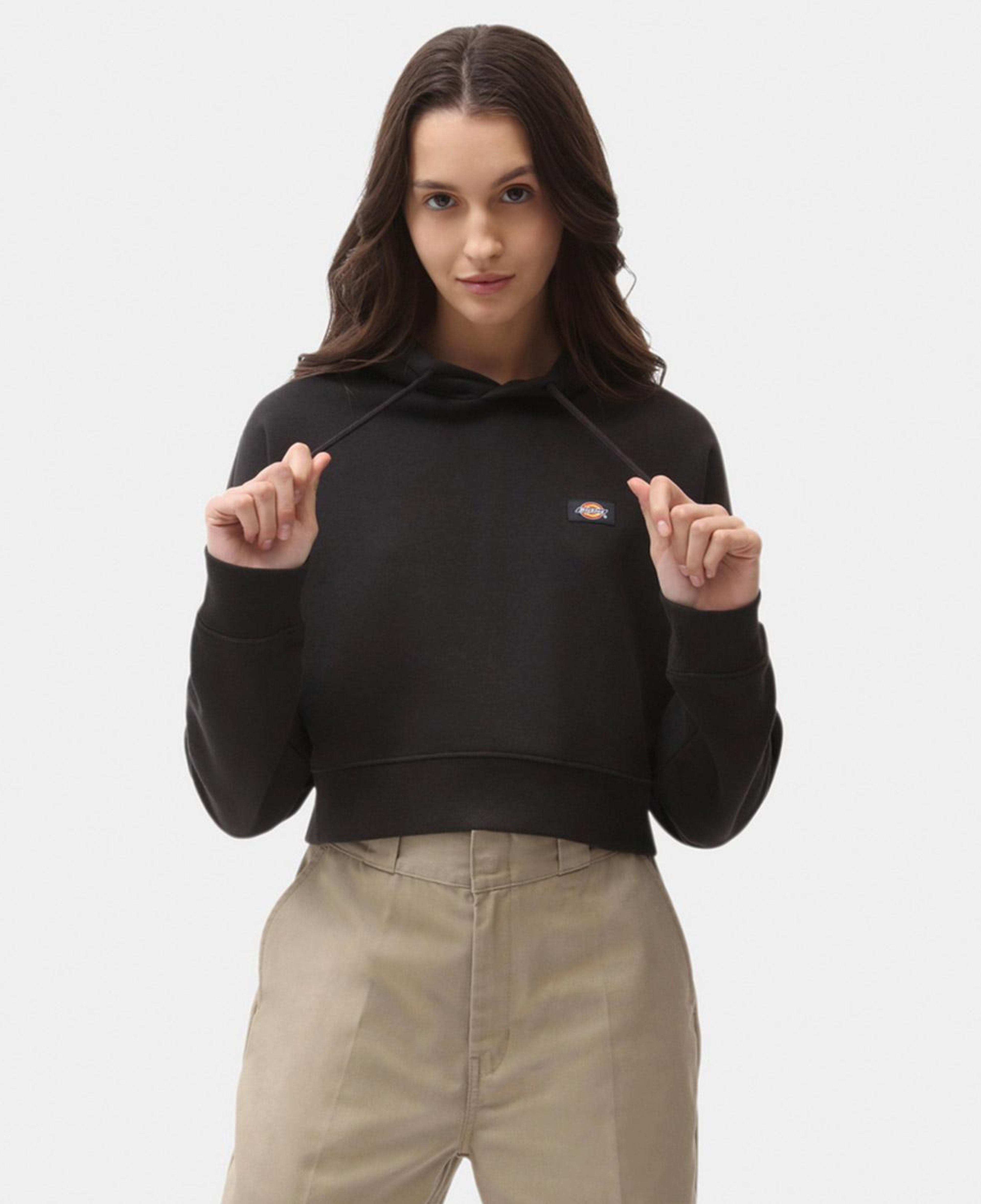 Dickies Oakport Cropped Kadın Siyah Hoodie