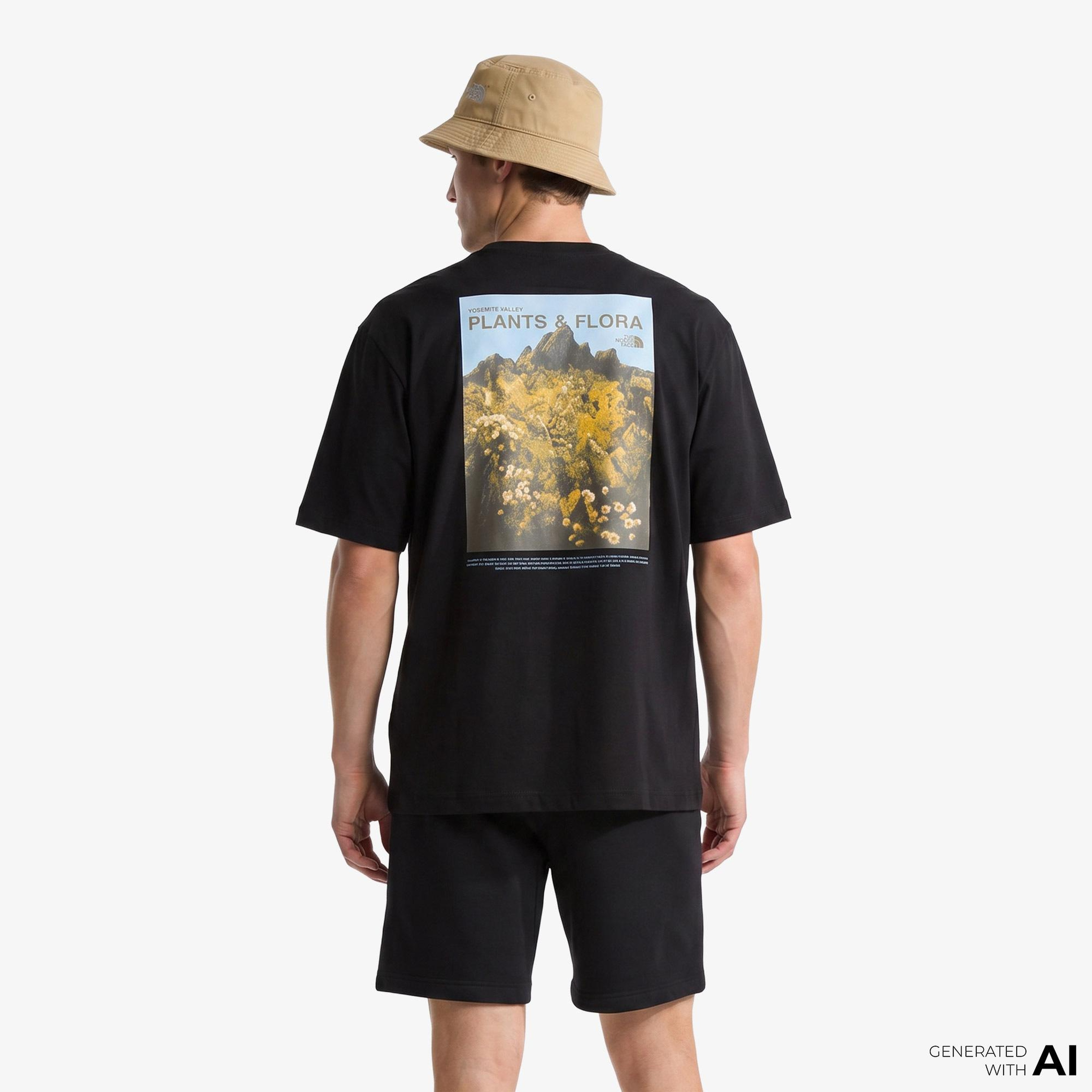 The North Face Plant Amp Flora Oversize Sleev Erkek Siyah T-Shirt