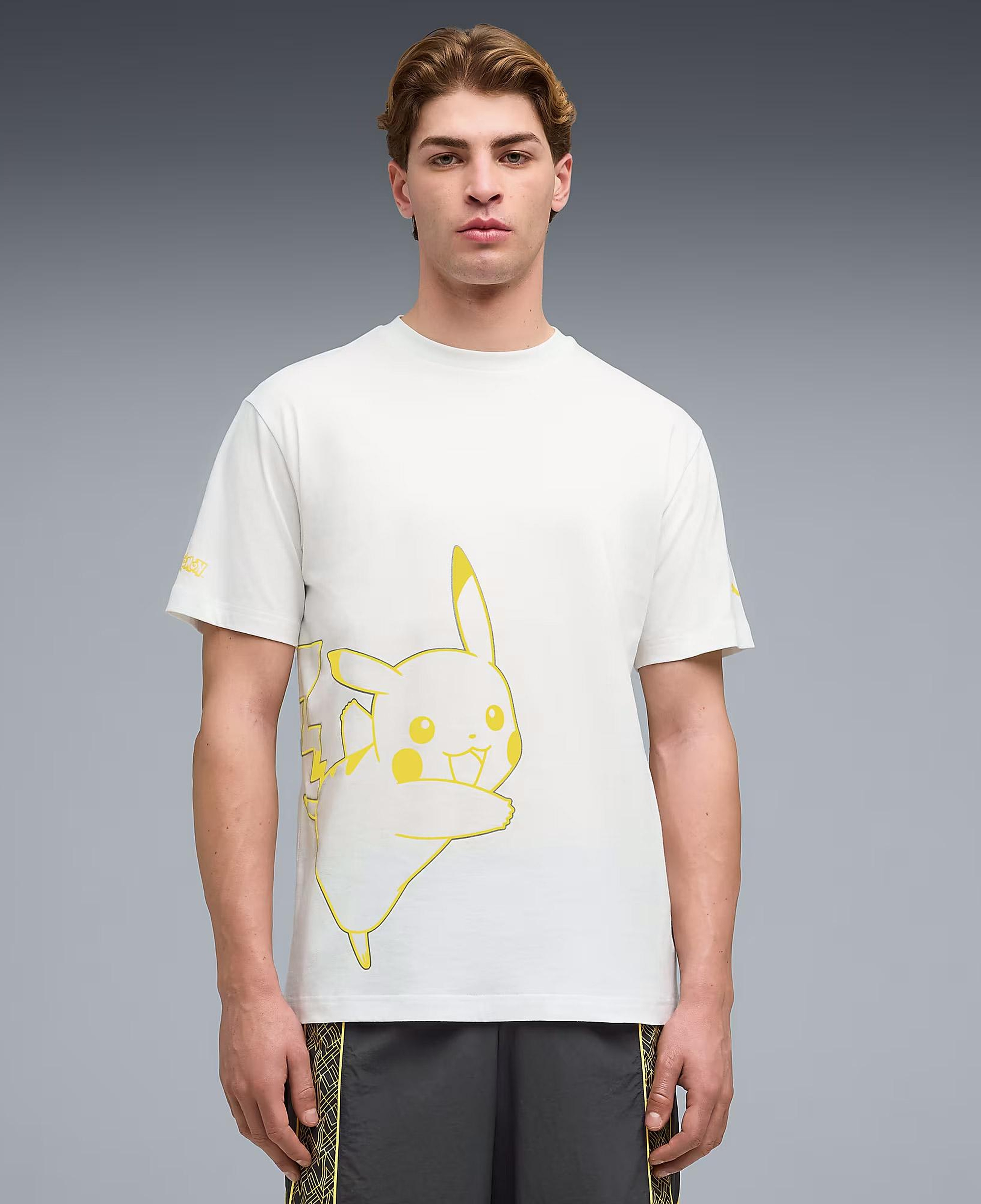 Puma X Pokemon Graphic Erkek Beyaz T-Shirt