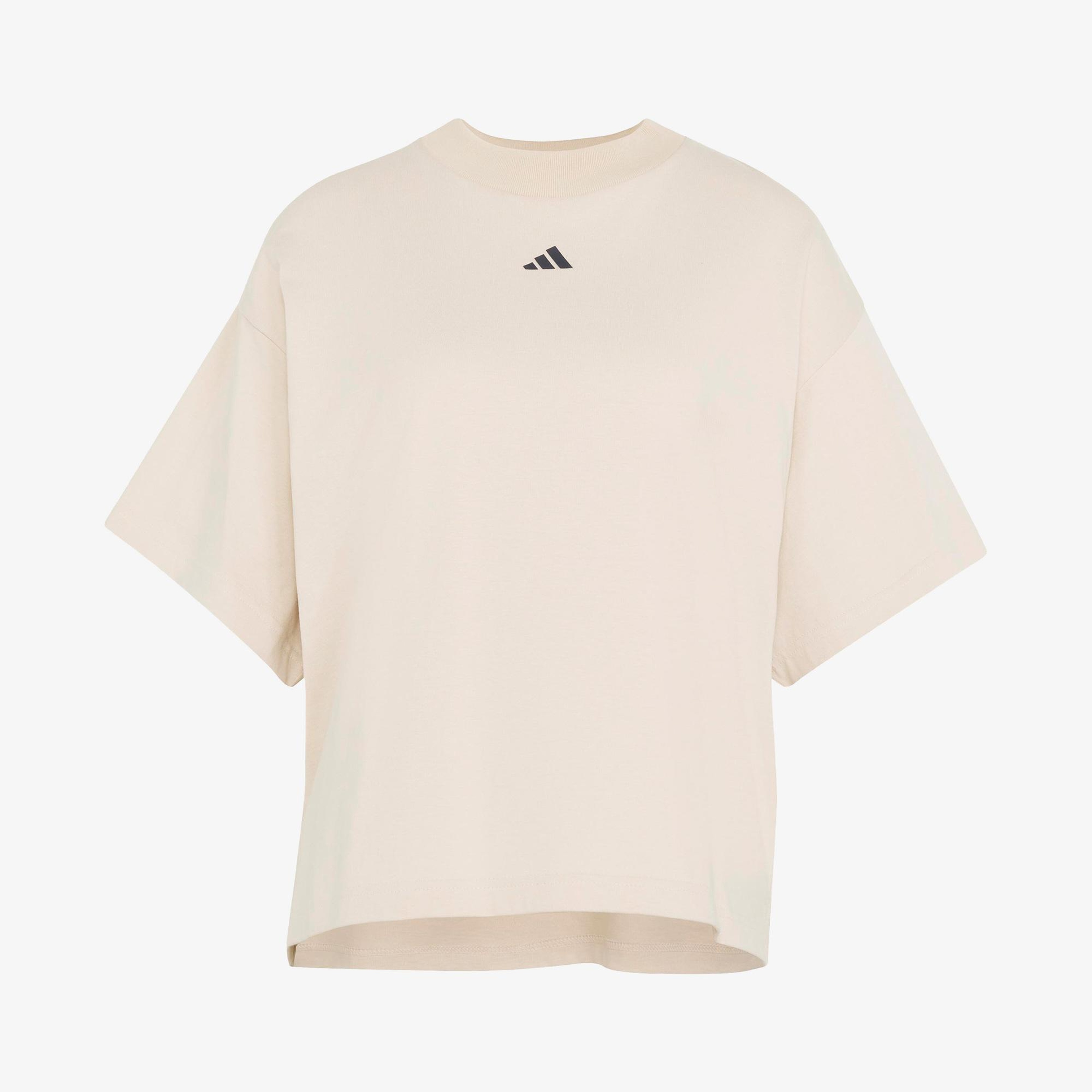 adidas 3Ss Gfx Kadın Bej T-Shirt