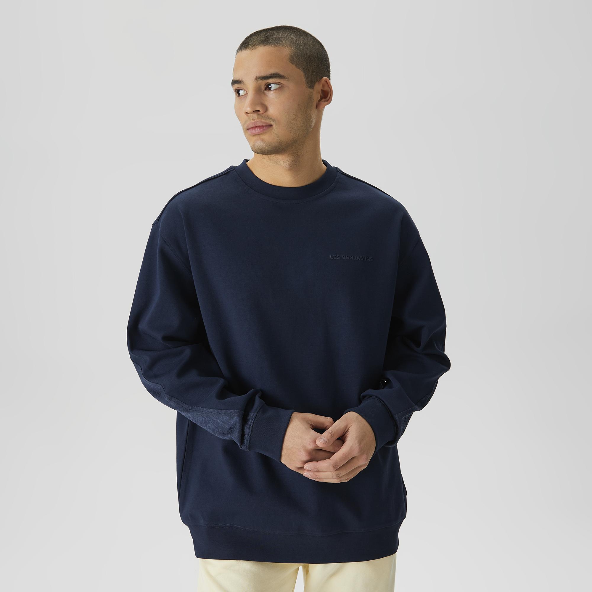 Les Benjamins Classics Erkek Mavi Sweatshirt