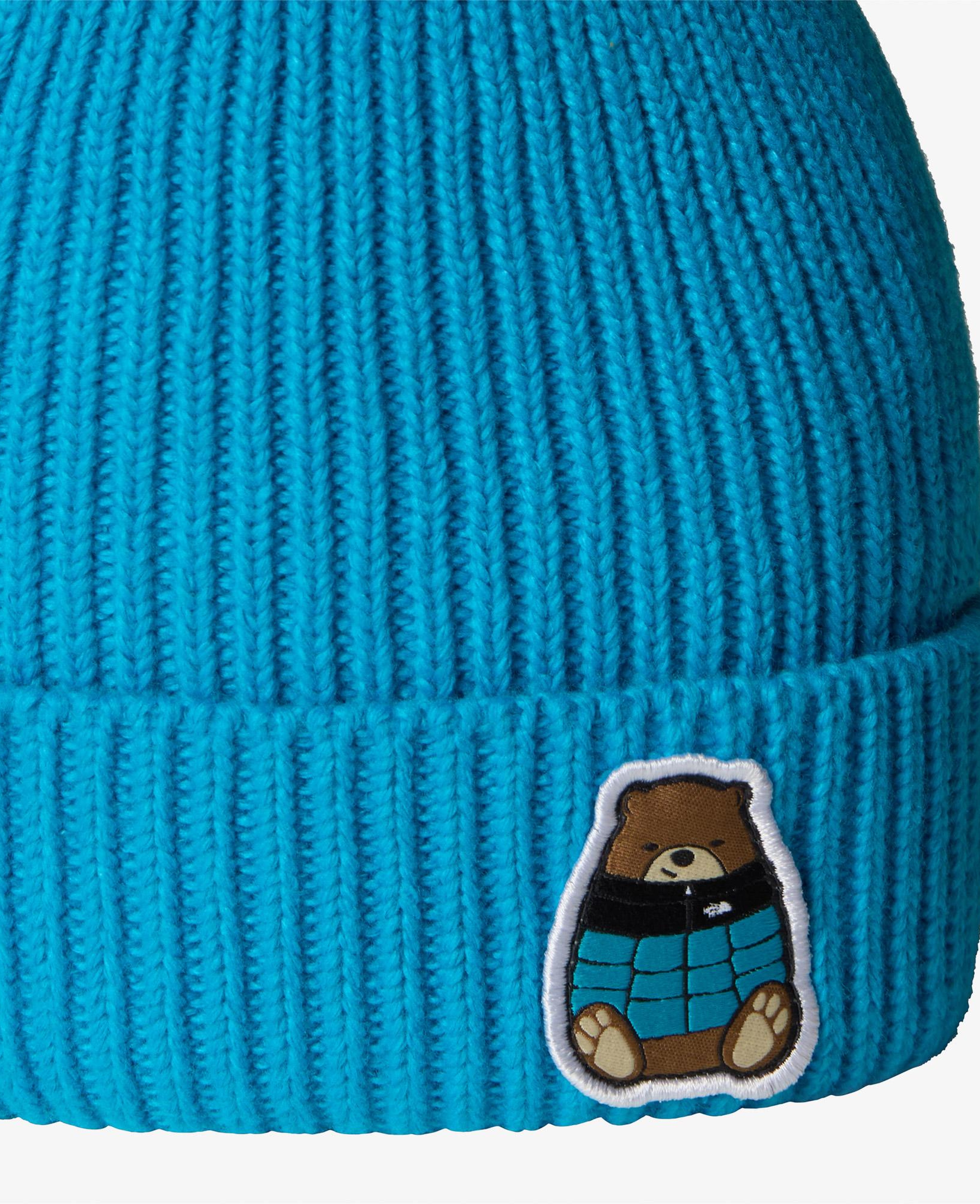 The North Face Logo Box Cuffed Çocuk Mavi Bere