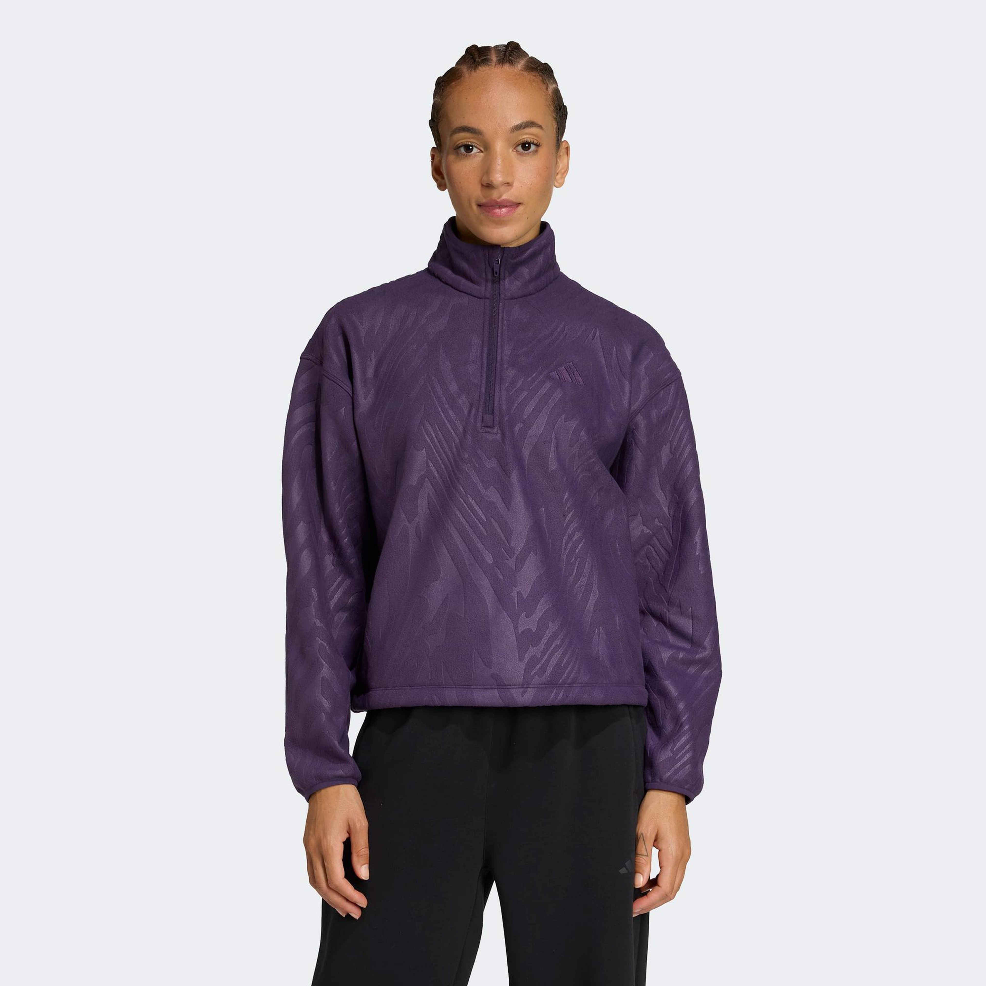adidas Aop Kadın Mor Antrenman Sweatshirt