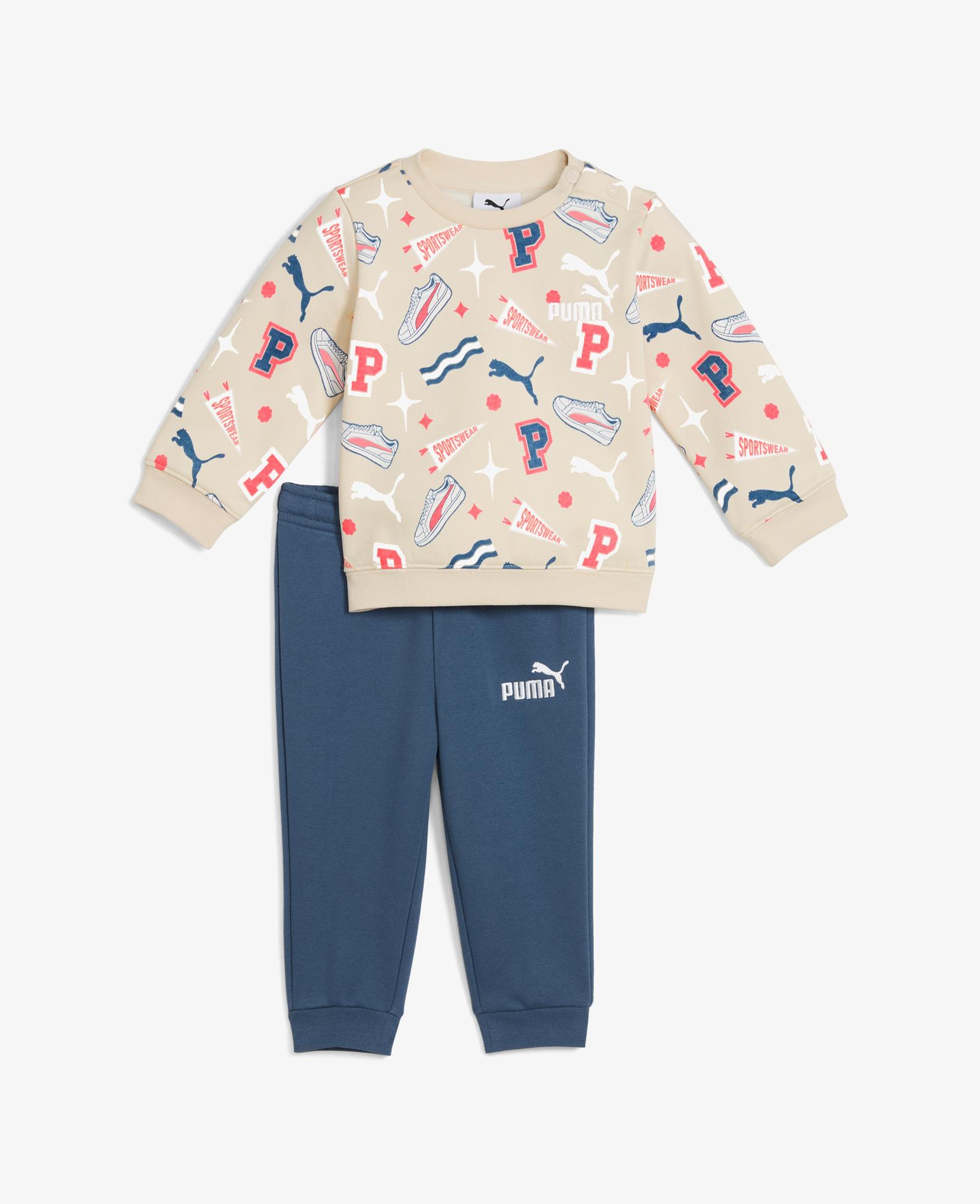 Puma Minicats Crew Çocuk Krem Eşofman Takımı
