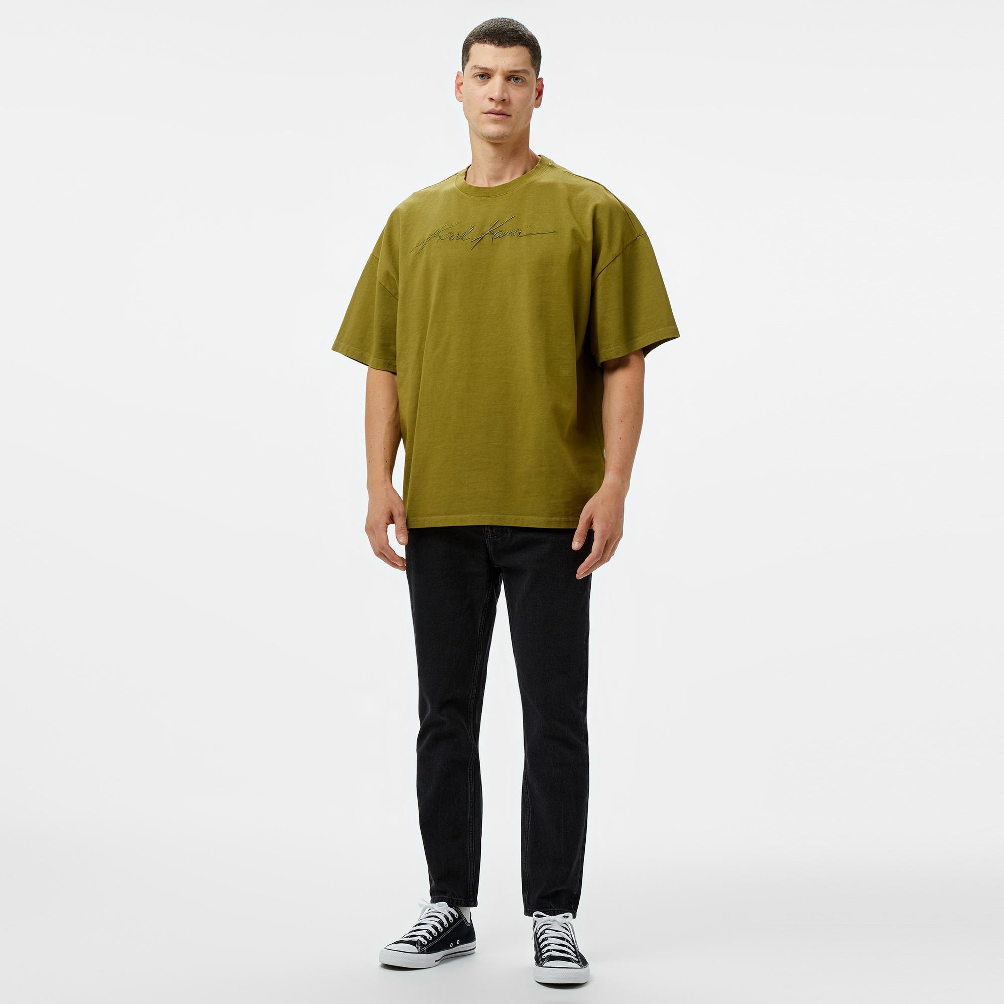 Karl Kani Autograph Heavy Boxy  Erkek Yeşil T-Shirt