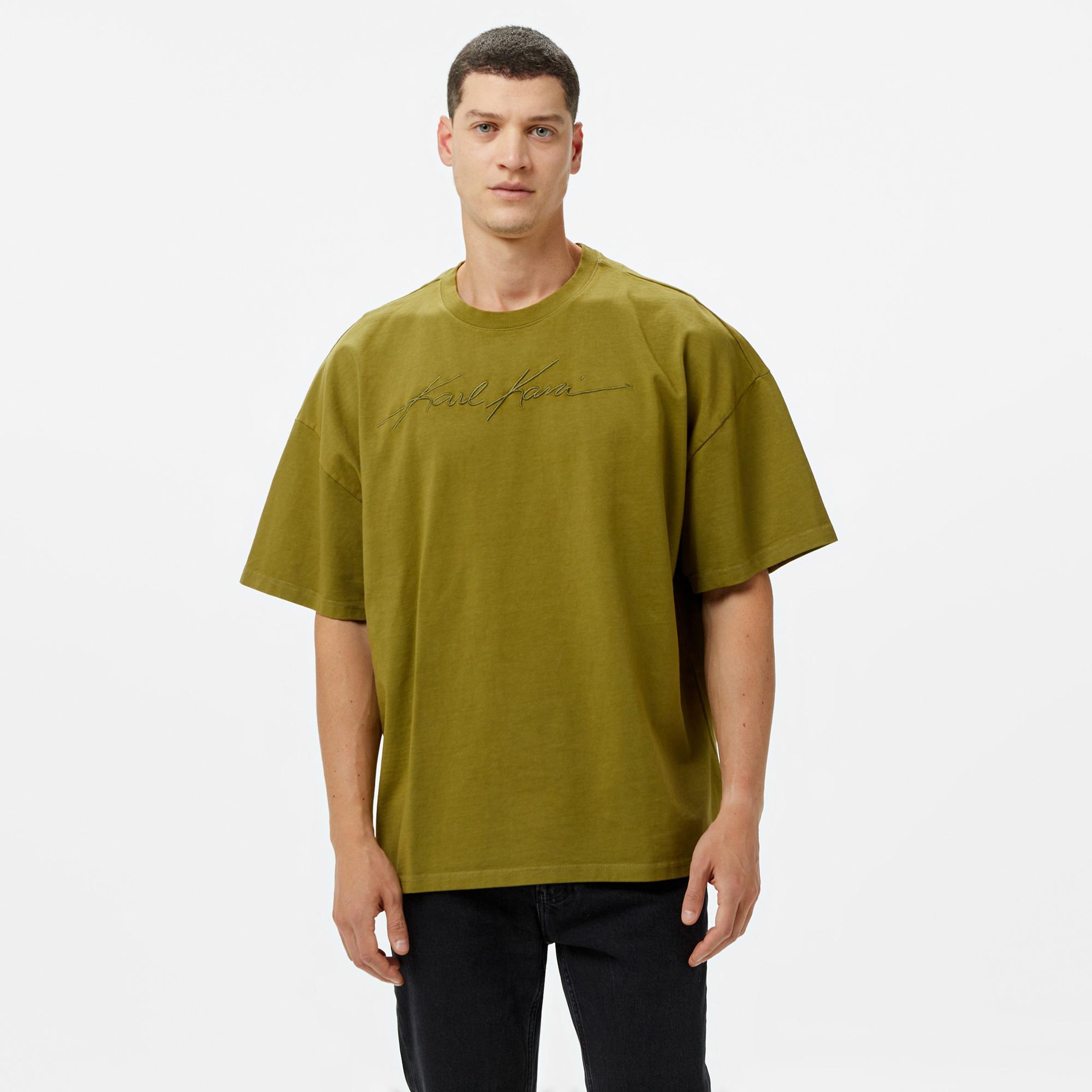 Karl Kani Autograph Heavy Boxy  Erkek Yeşil T-Shirt