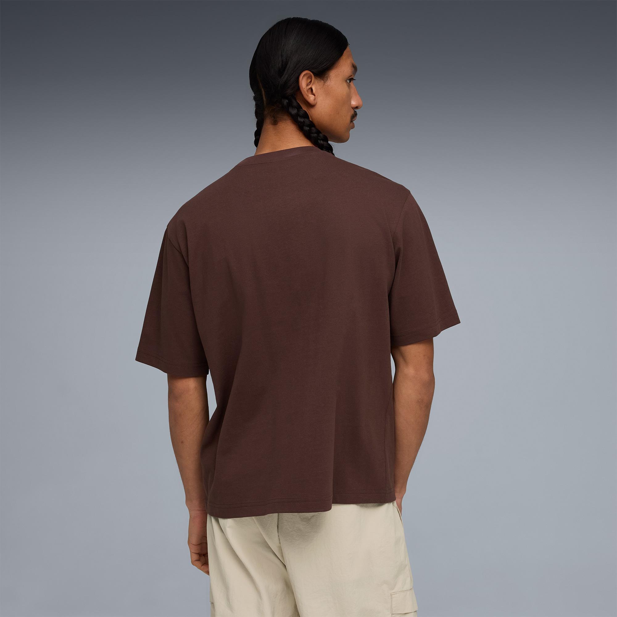 Puma Wardrobe Essentials Boxy Erkek Kahverengi T-Shirt