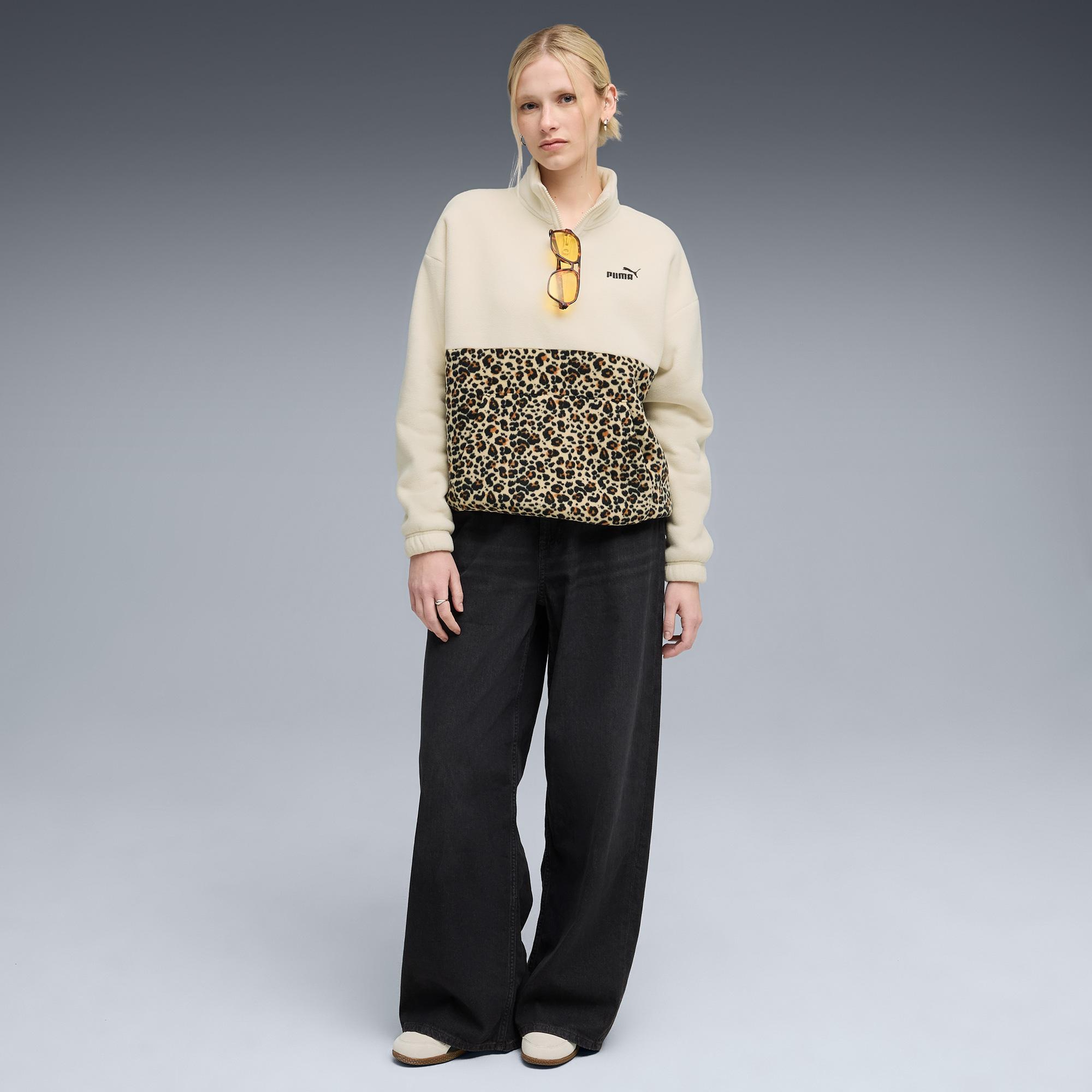 Puma Essentials Animal Crew Kadın Krem Sweatshirt